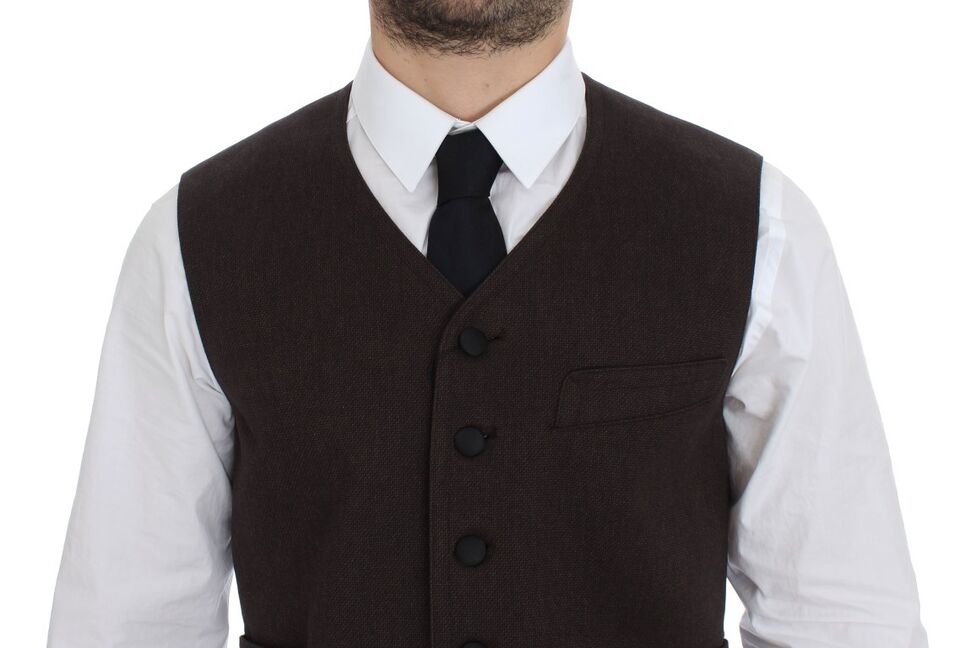 Dolce & Gabbana – Weste aus brauner Baumwollmischung