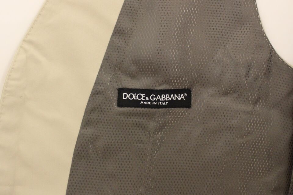 Dolce & Gabbana Beige Baumwoll-Stretch-Westenblazer