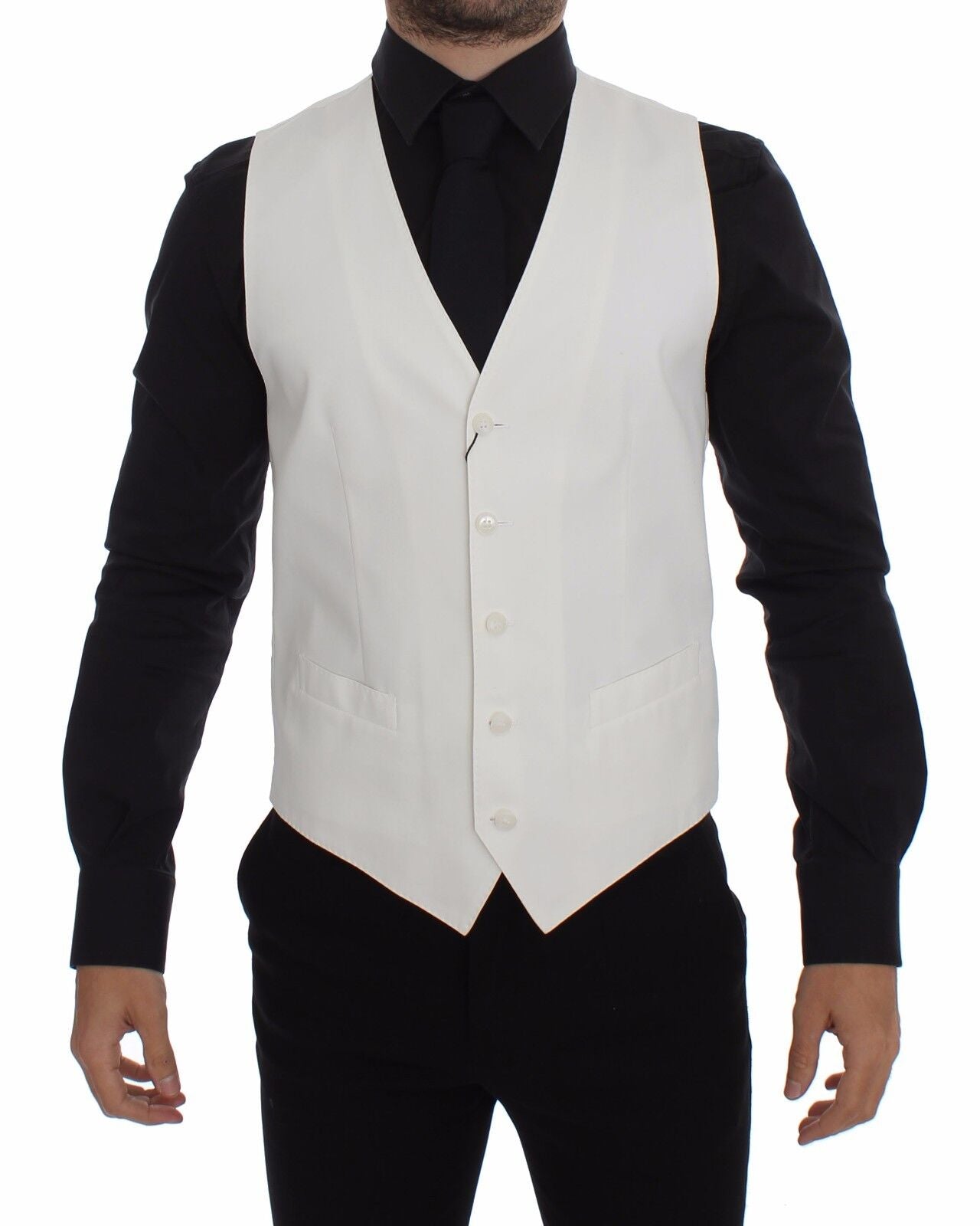 Dolce & Gabbana – Blazer aus weißer Baumwoll-Seidenmischung