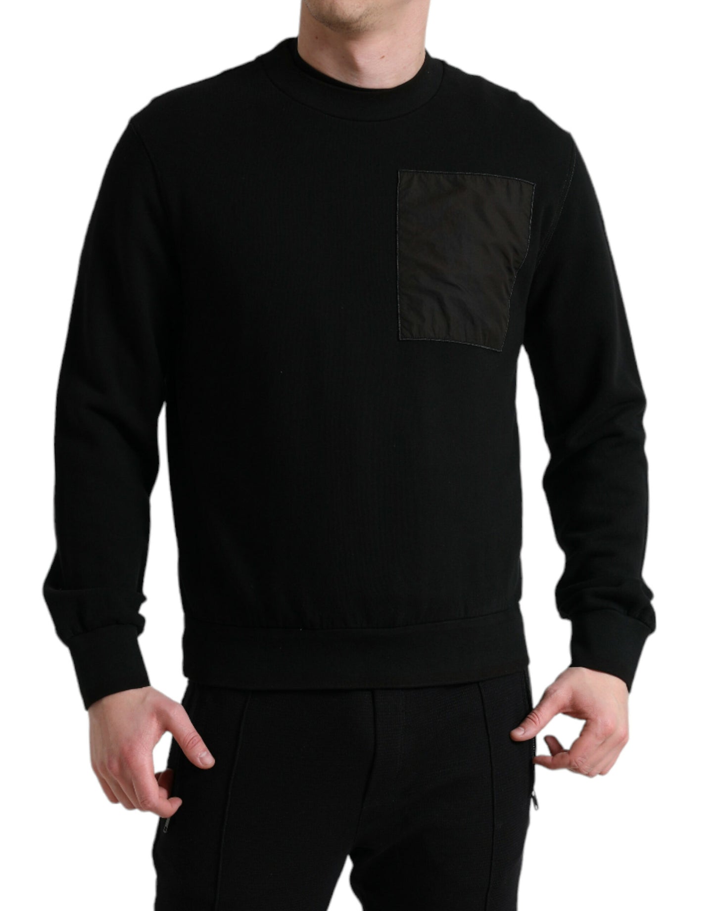 Dolce & Gabbana – Schwarzer Pullover mit Rundhalsausschnitt aus Baumwolle für Herren