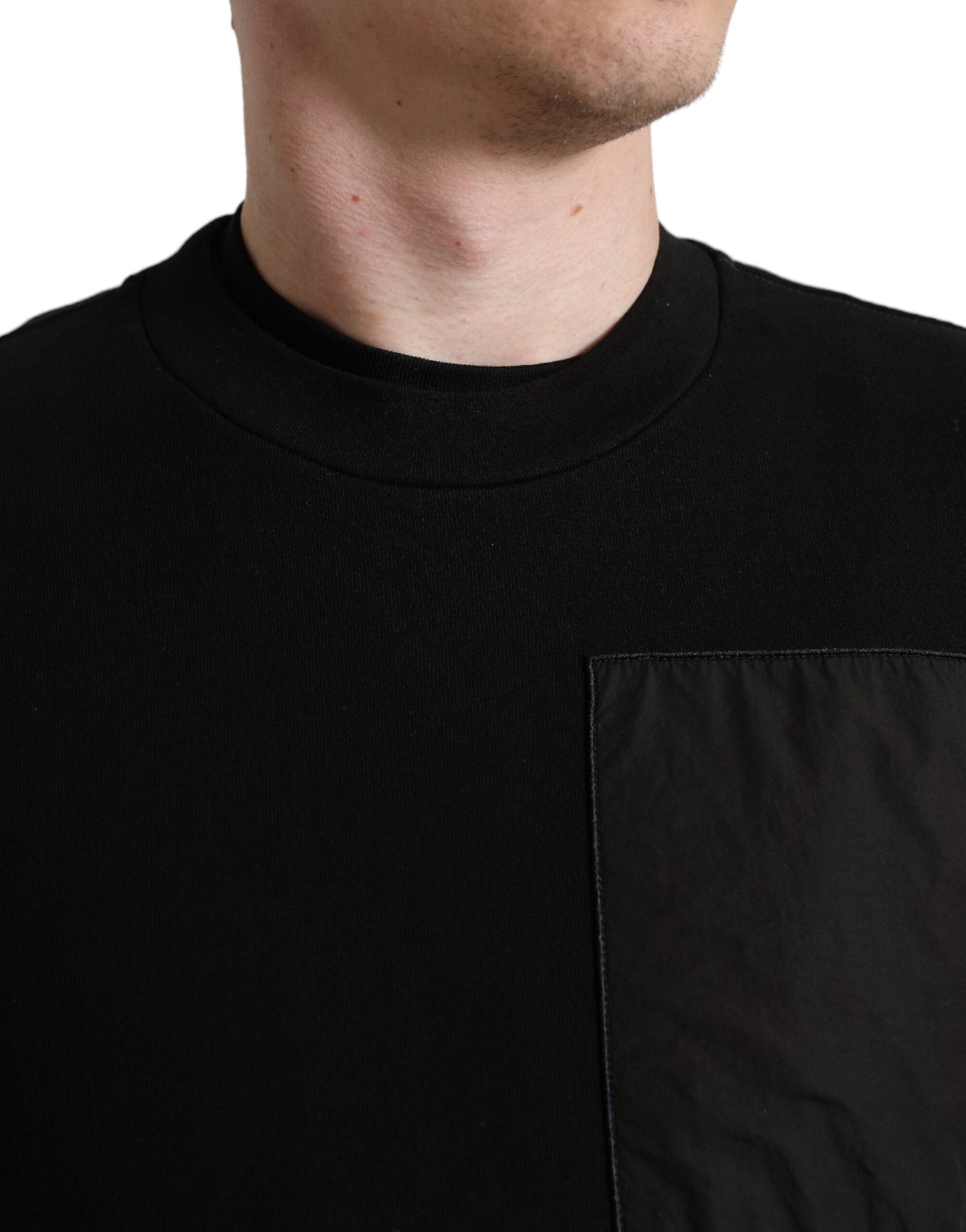 Dolce & Gabbana – Schwarzer Pullover mit Rundhalsausschnitt aus Baumwolle für Herren