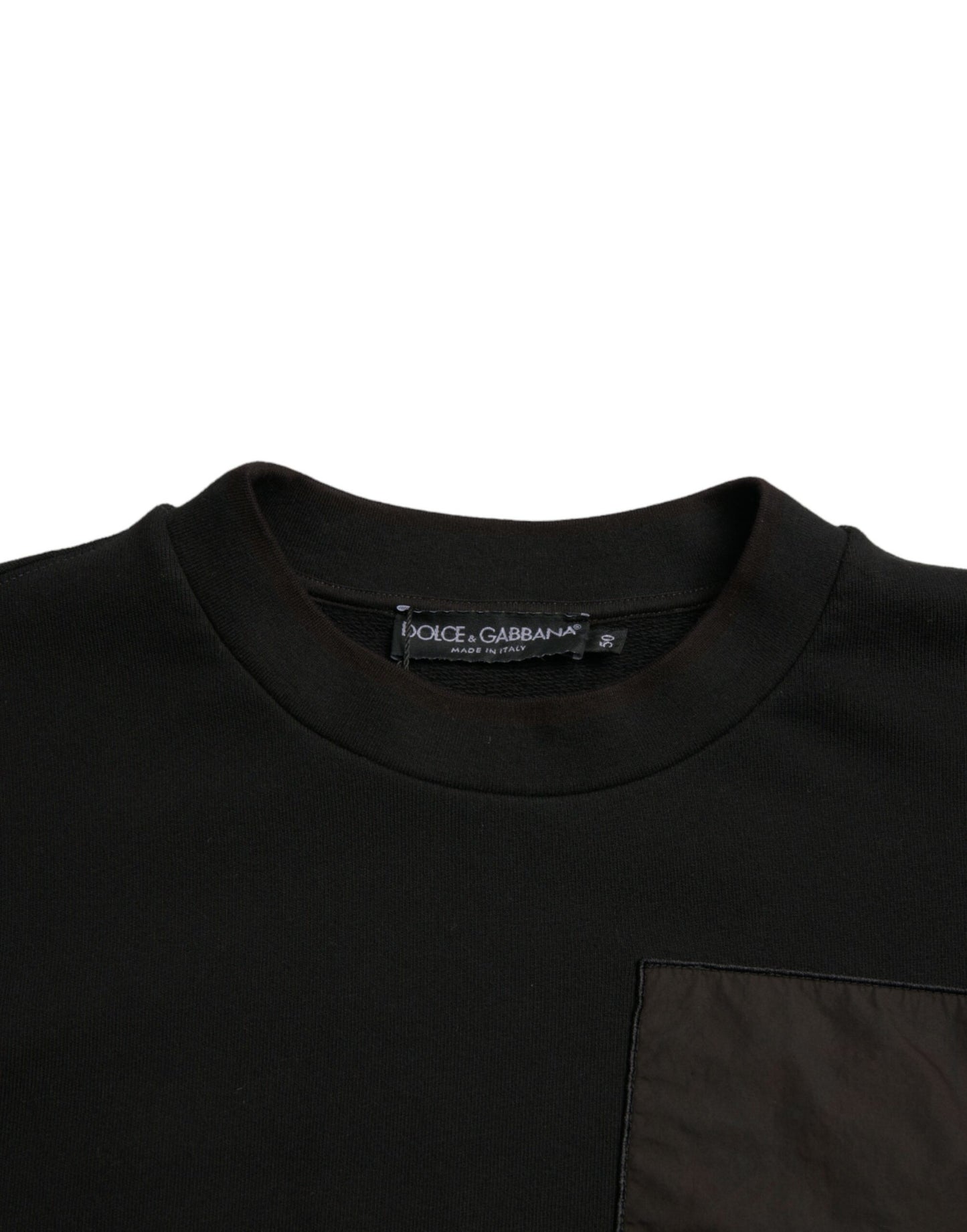 Dolce & Gabbana – Schwarzer Pullover mit Rundhalsausschnitt aus Baumwolle für Herren