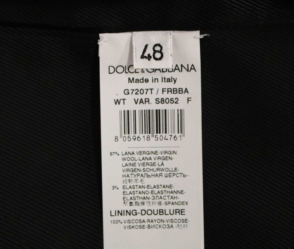 Dolce & Gabbana Grau gestreifte Wollweste mit Logo