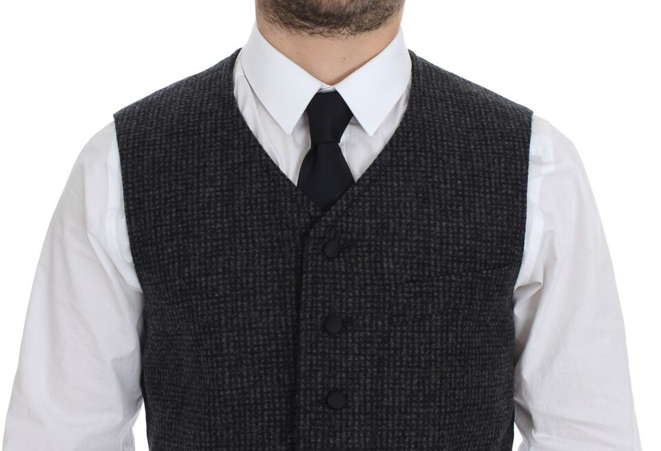 Dolce & Gabbana Graue Weste aus Wollmischung