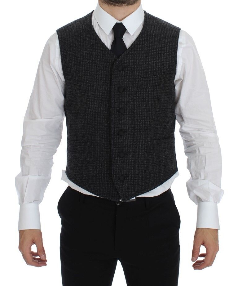 Dolce & Gabbana Graue Weste aus Wollmischung
