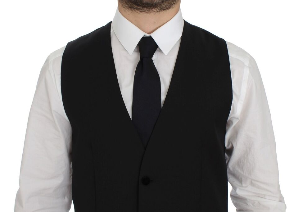 Dolce & Gabbana Schwarze Weste aus Wolle für formelle Anlässe