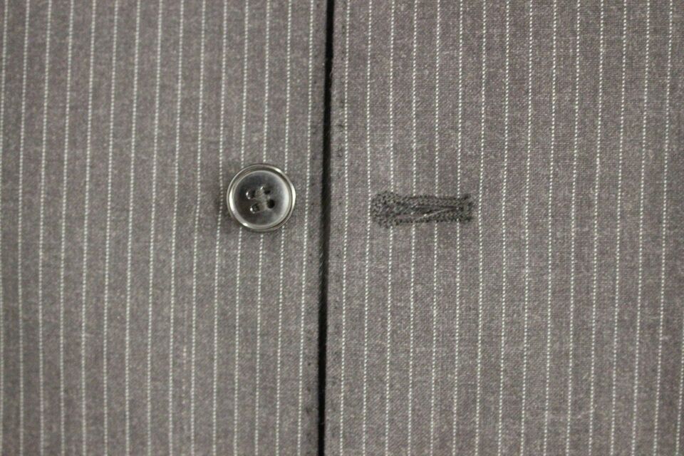 Dolce & Gabbana Grau gestreifte einreihige Strickjacke aus Wolle