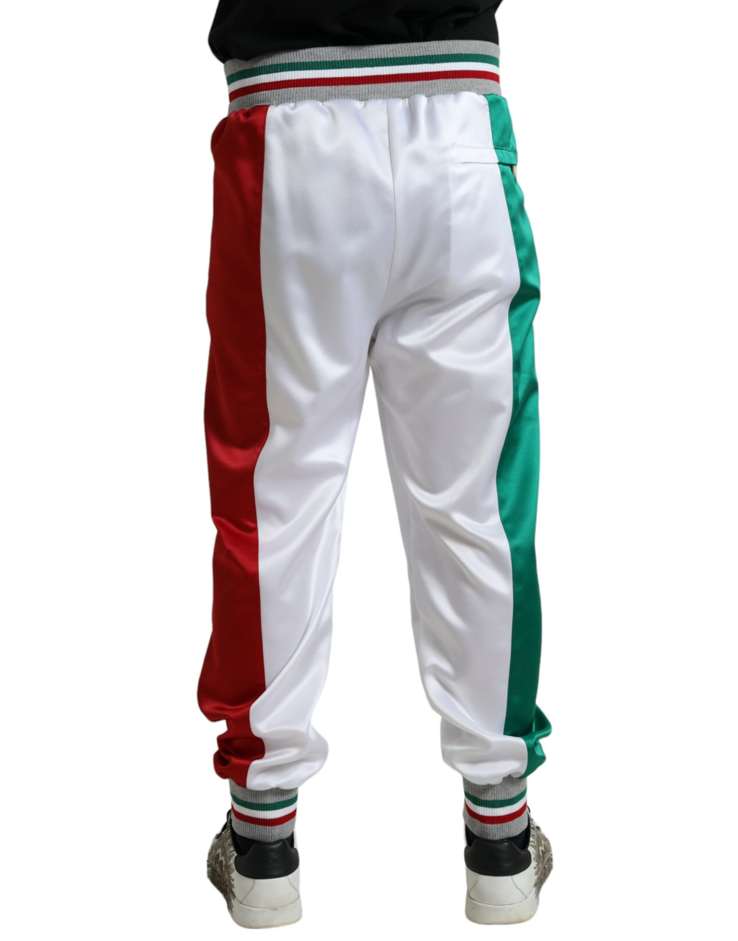 Dolce & Gabbana – Schmale Jogginghose mit mehrfarbigem italienischen Patch