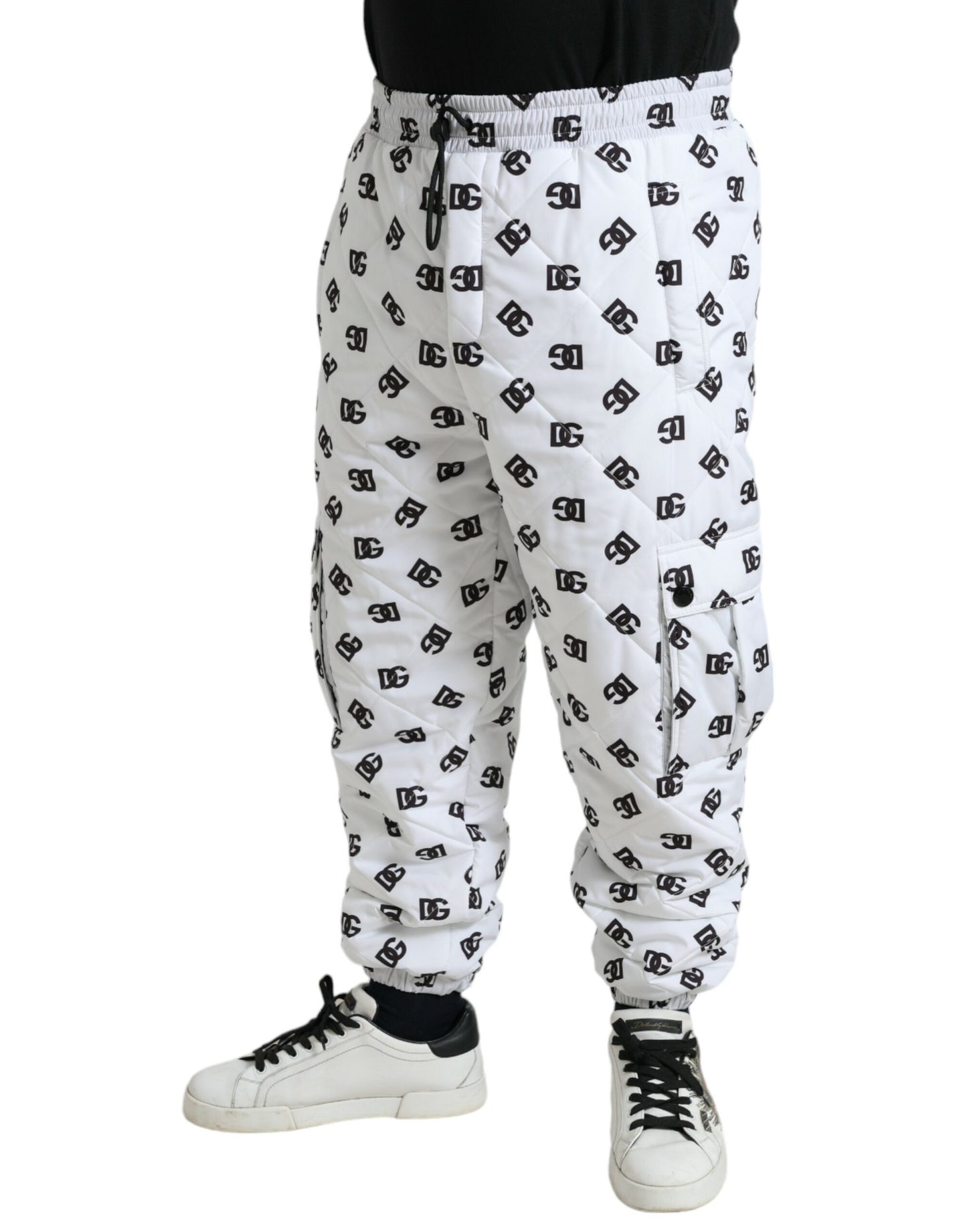 Dolce & Gabbana Weiße Jogginghose mit Logo-DG-Print für Herren