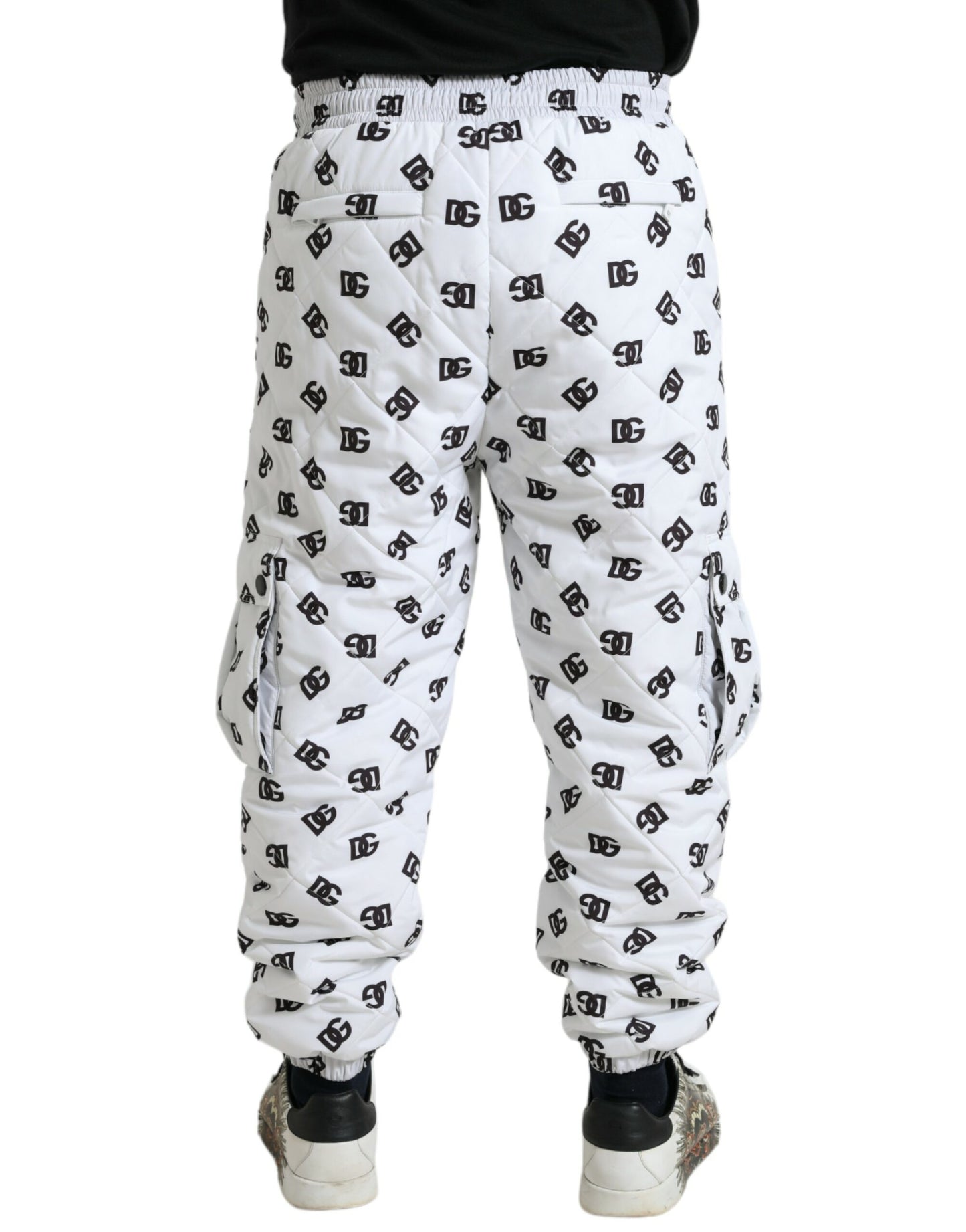 Dolce & Gabbana Weiße Jogginghose mit Logo-DG-Print für Herren