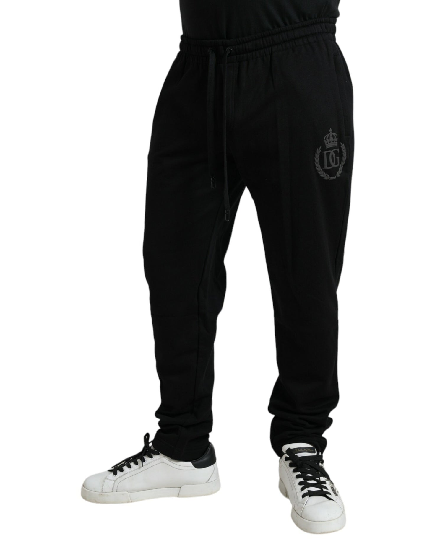 Dolce & Gabbana – Schwarze Jogginghose aus Baumwolle mit Logo für Herren
