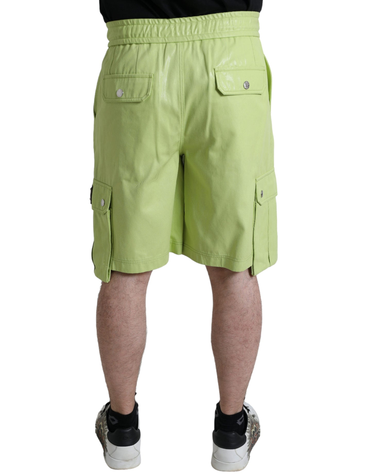 Dolce & Gabbana Hellgrüne Cargo-Bermudashorts aus Baumwolle für Herren