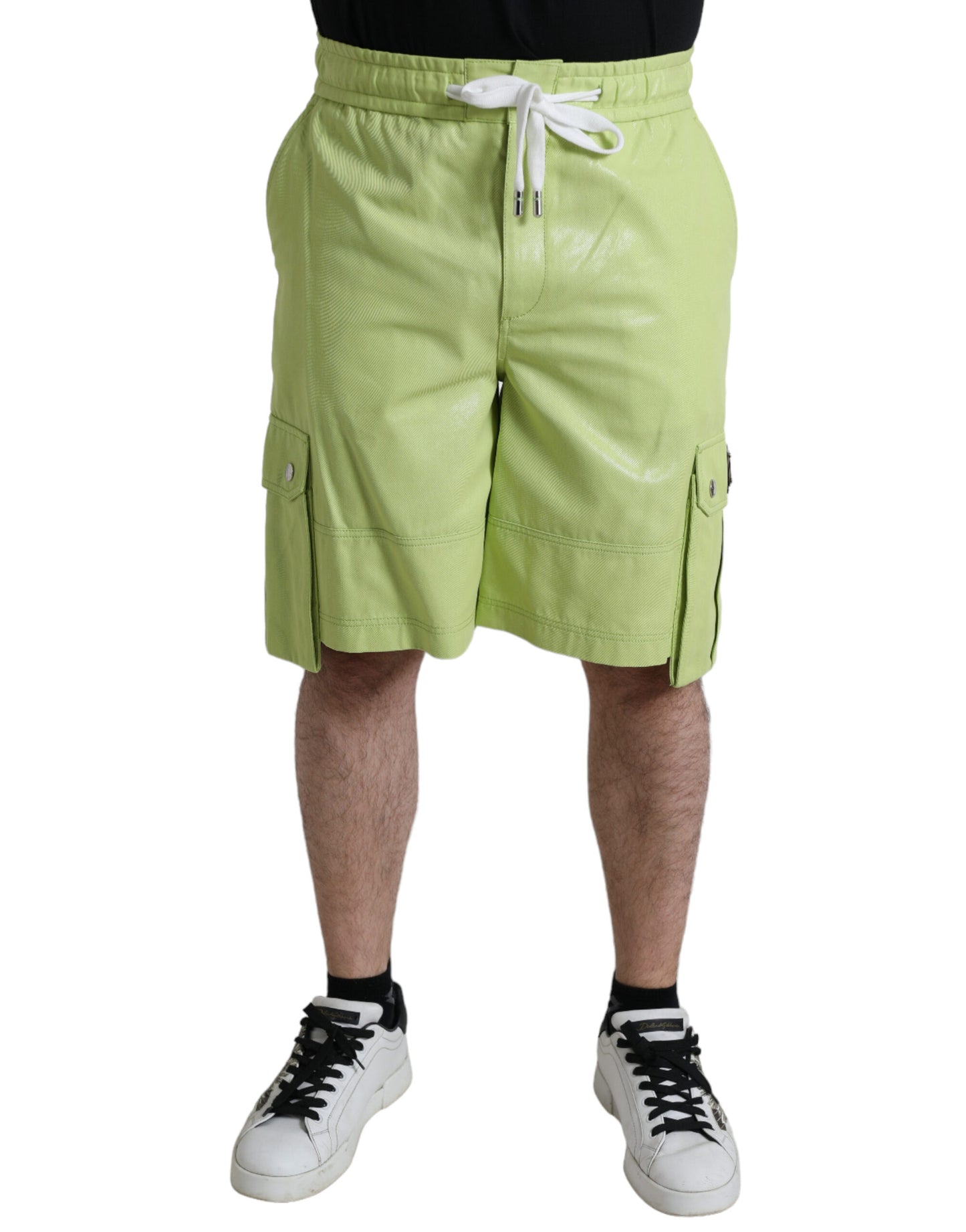 Dolce & Gabbana Hellgrüne Cargo-Bermudashorts aus Baumwolle für Herren