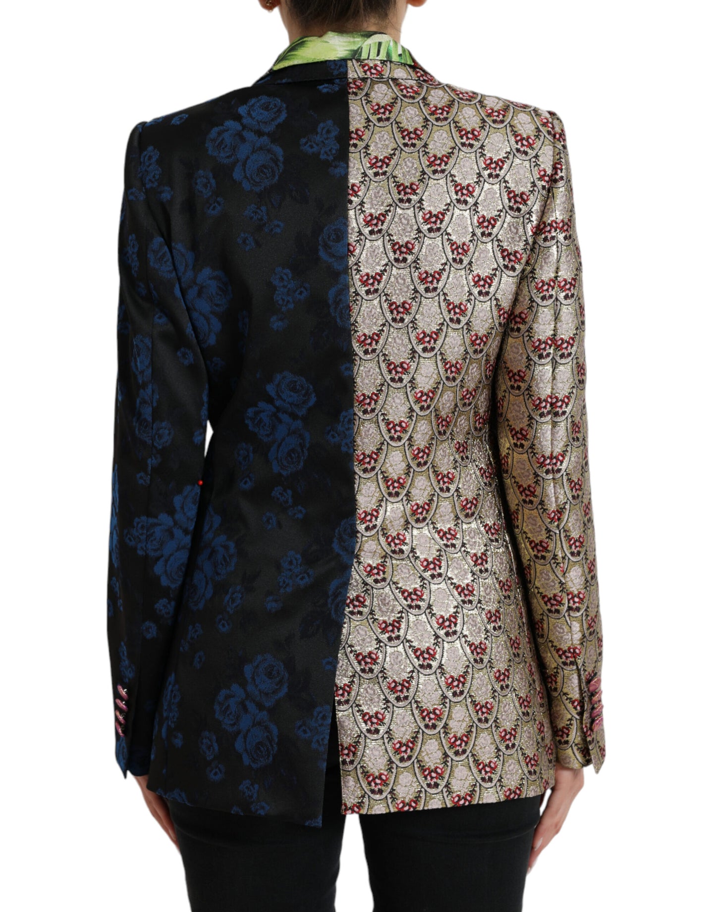 Dolce & Gabbana – Mehrfarbige Jacquardjacke mit floralem Patchwork