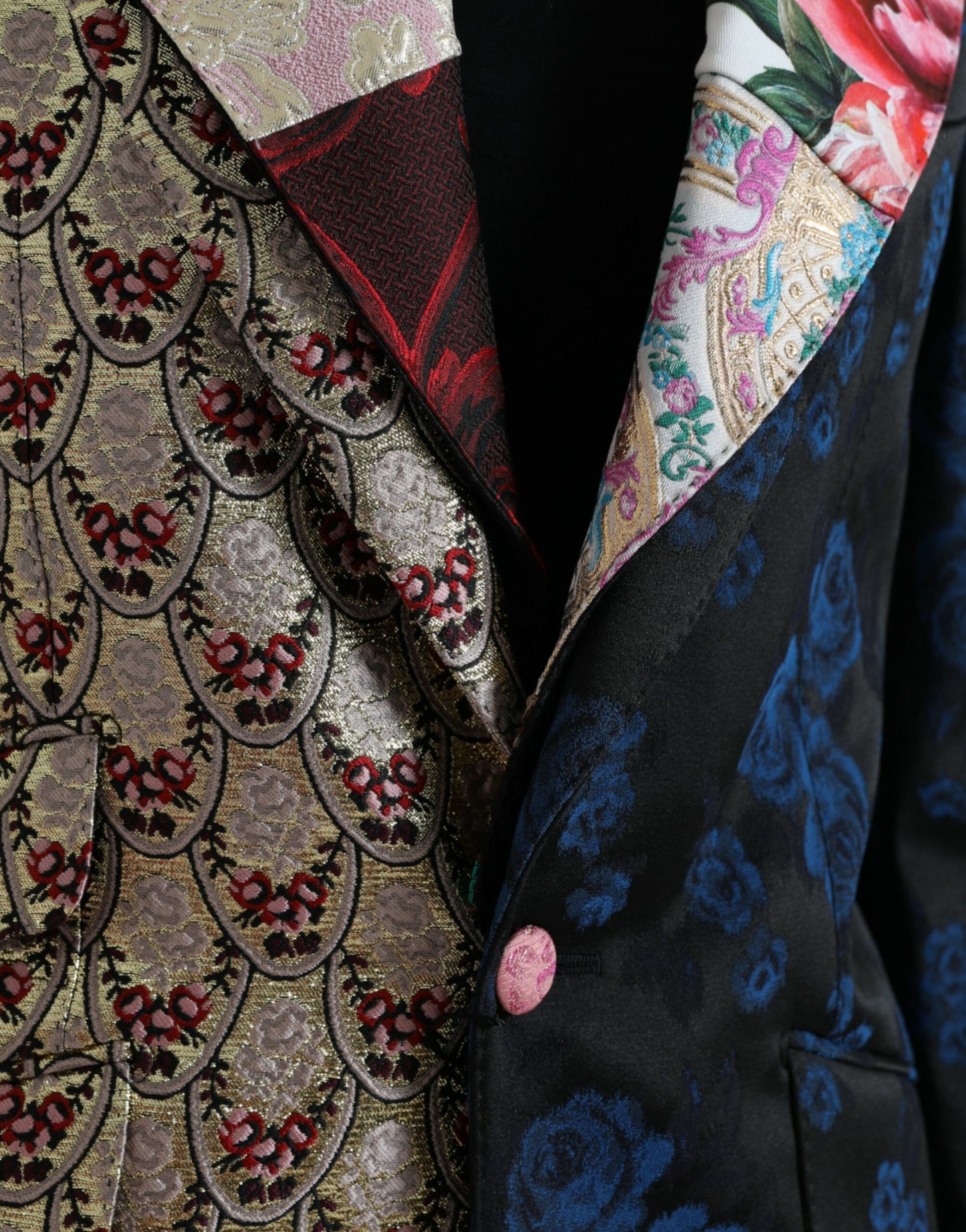 Dolce & Gabbana – Mehrfarbige Jacquardjacke mit floralem Patchwork