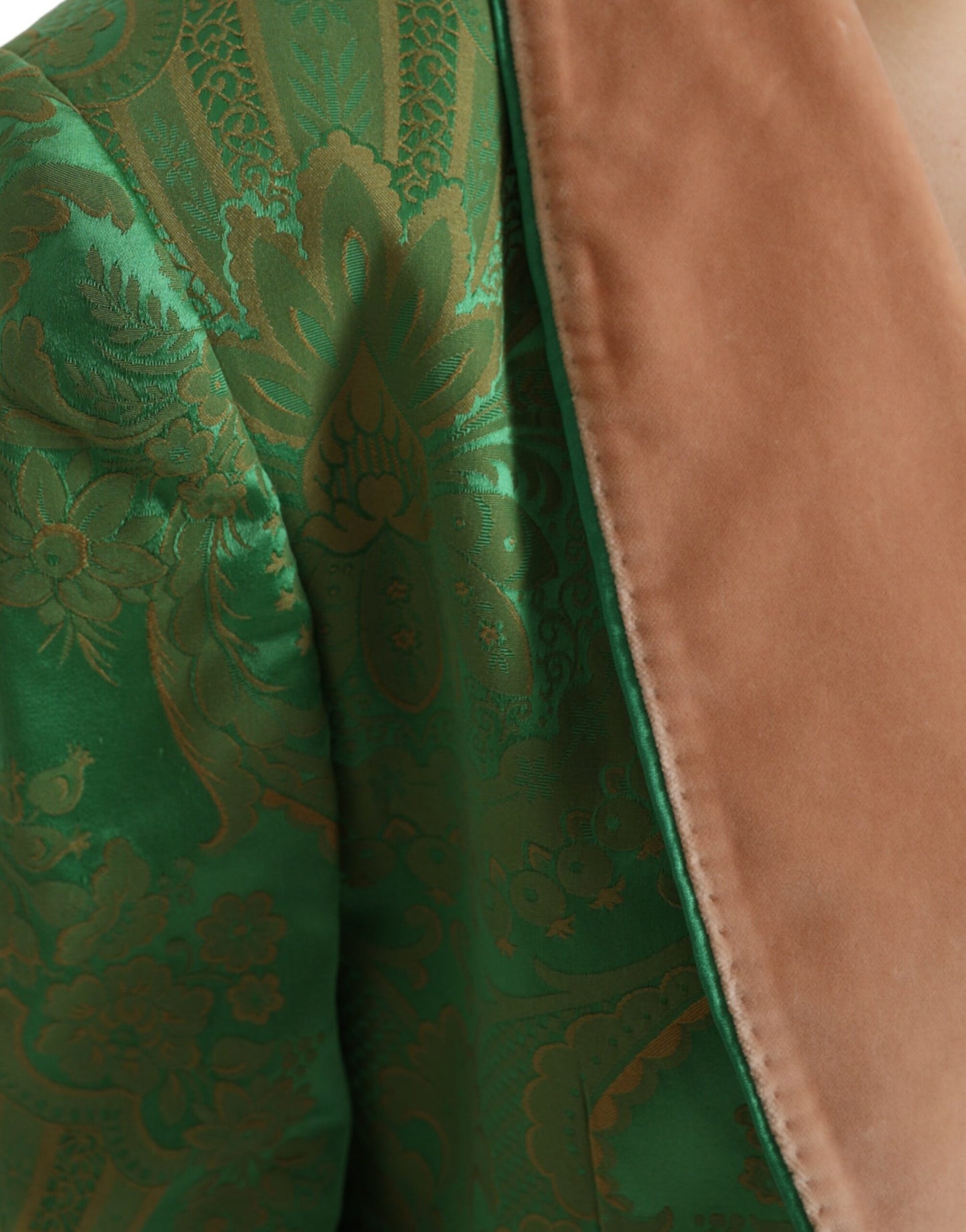 Dolce & Gabbana – Zweireihige Manteljacke mit grünem Blumenmuster