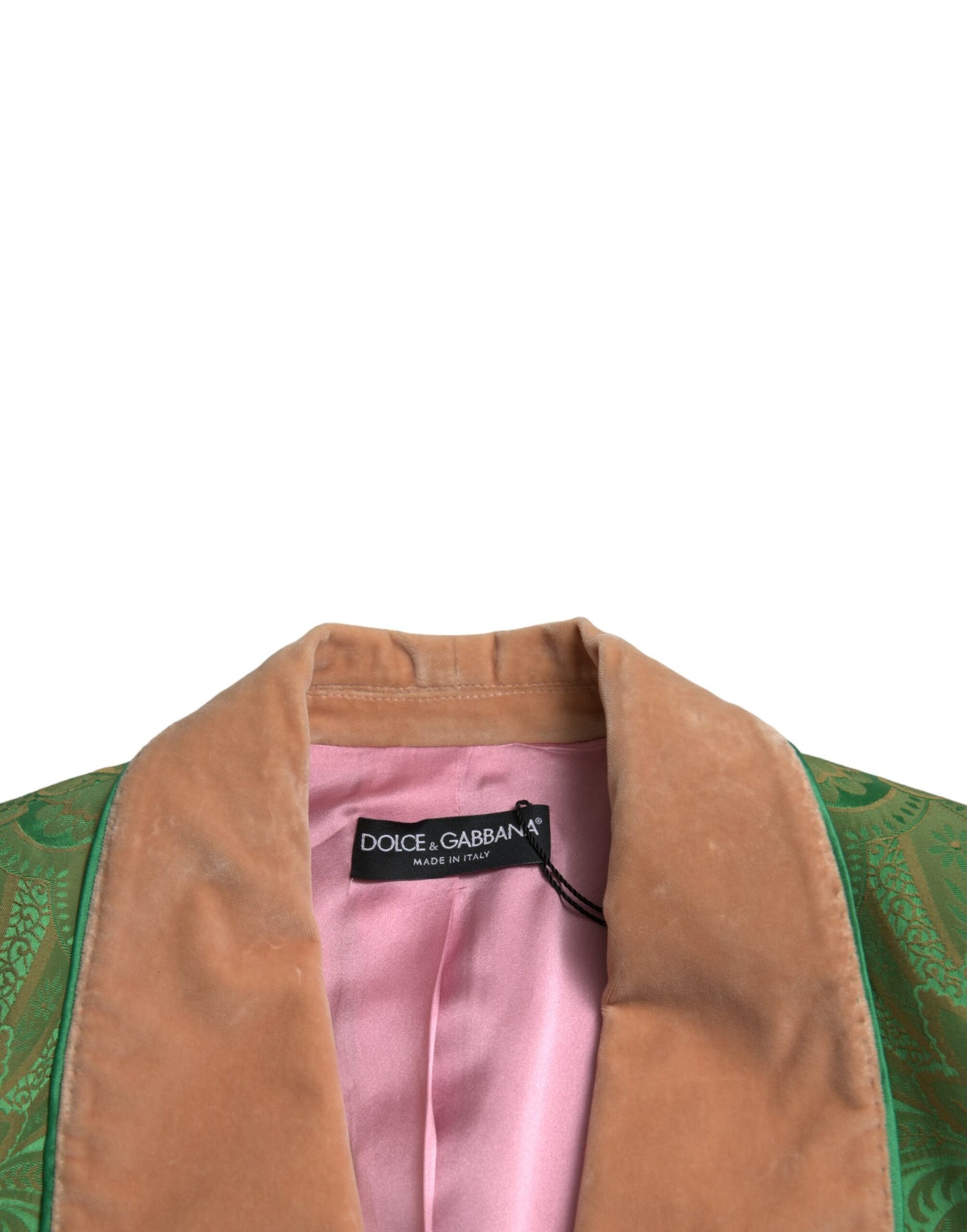 Dolce & Gabbana – Zweireihige Manteljacke mit grünem Blumenmuster