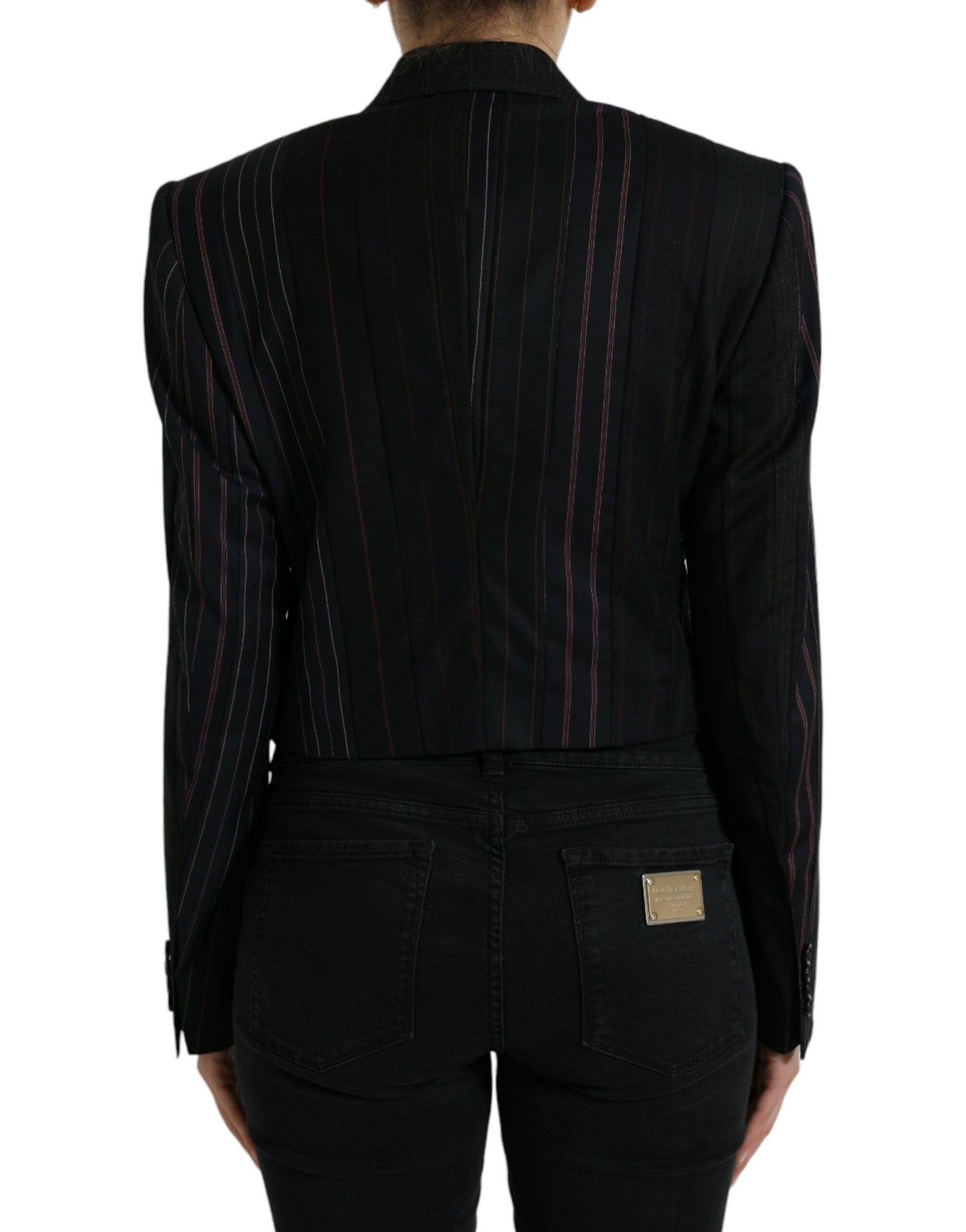 Dolce & Gabbana Schwarz gestreifte SICILIA Zweireihige Jacke
