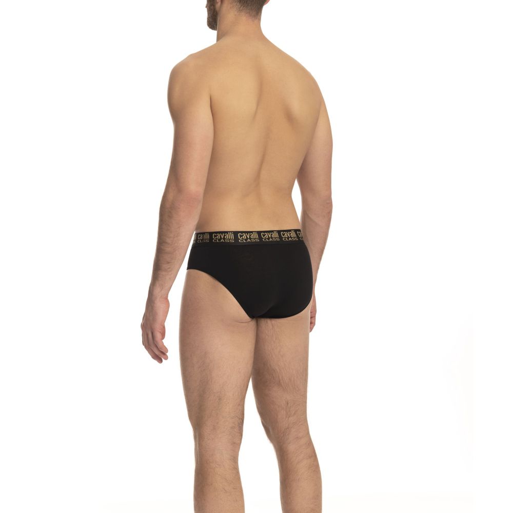 Cavalli Class Herren-Slips aus schwarzer Baumwolle, Paar