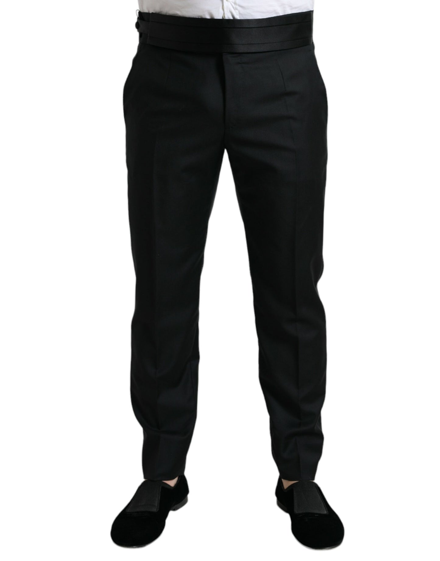 Dolce & Gabbana – Schwarze Anzughose aus Wolle in Slim Fit