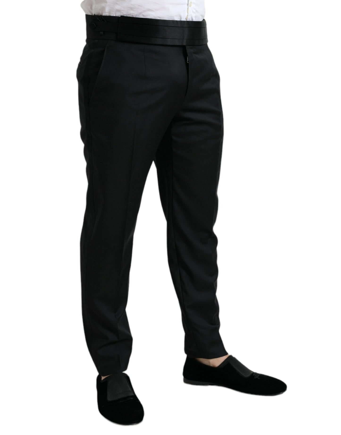 Dolce & Gabbana – Schwarze Anzughose aus Wolle in Slim Fit