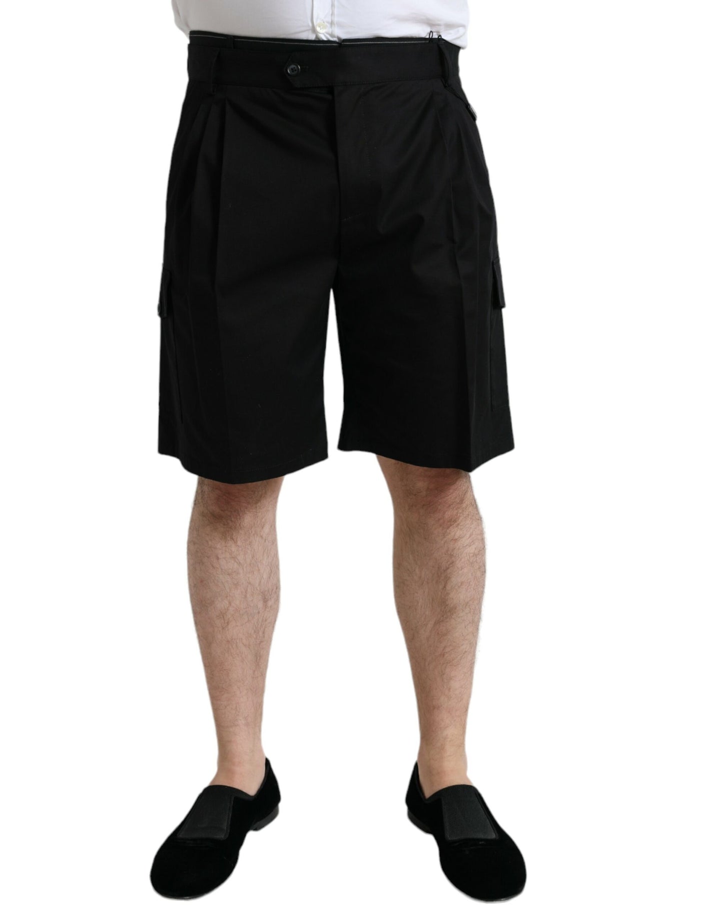 Dolce & Gabbana – Schwarze Cargo-Bermudashorts aus Baumwollstretch