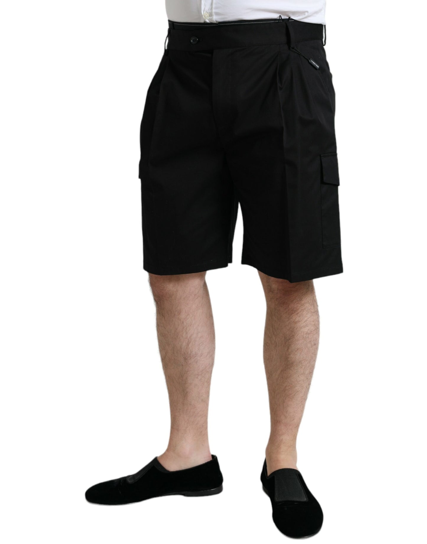 Dolce & Gabbana – Schwarze Cargo-Bermudashorts aus Baumwollstretch