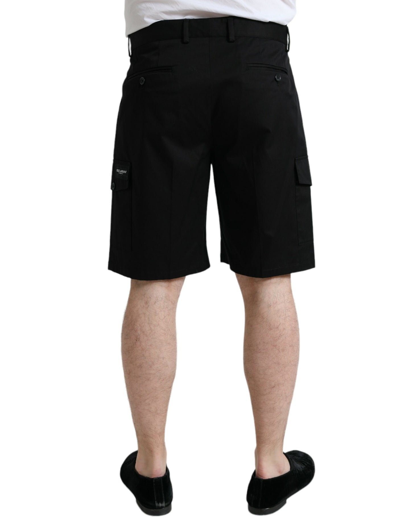 Dolce & Gabbana – Schwarze Cargo-Bermudashorts aus Baumwollstretch