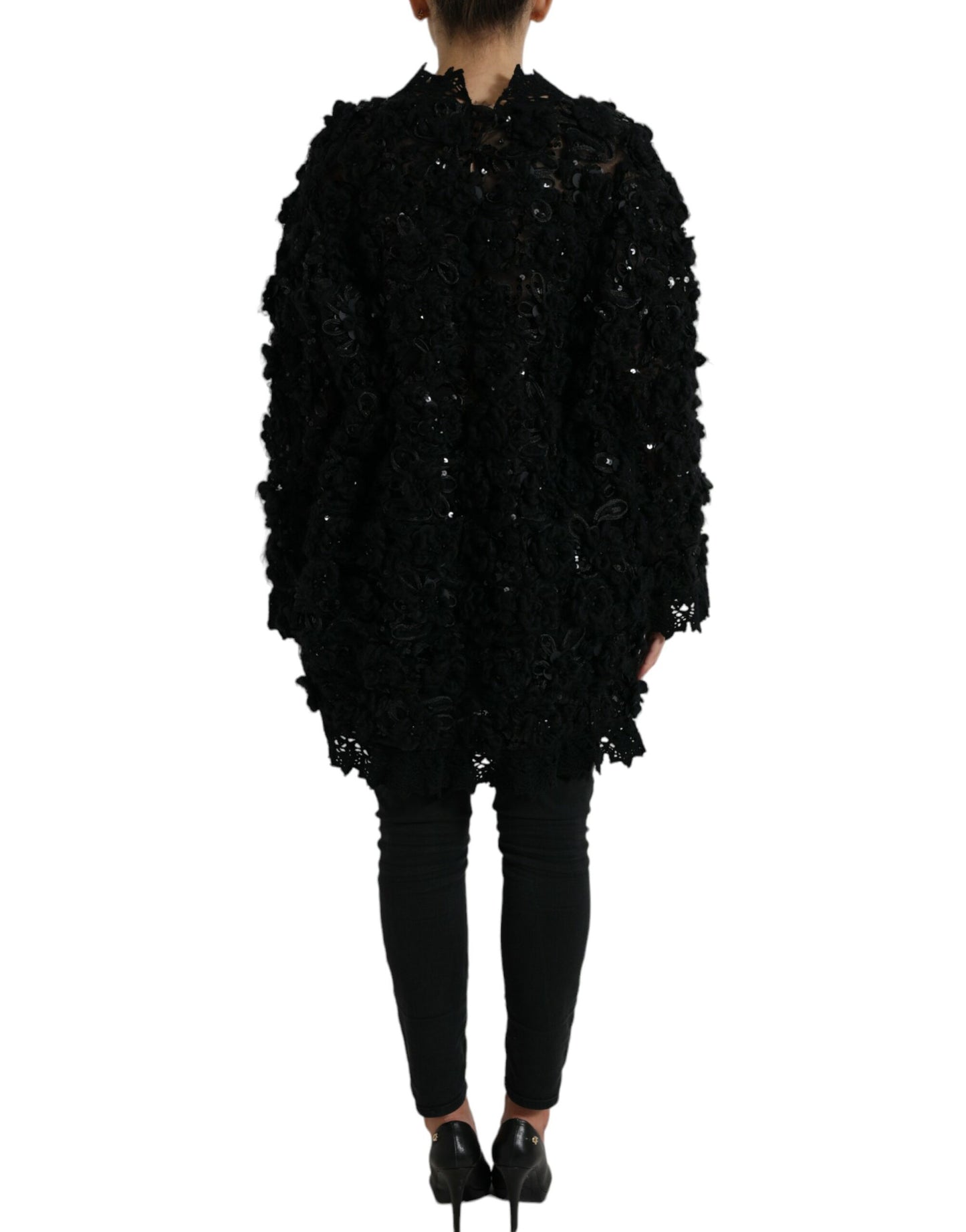 Dolce & Gabbana – Schwarzer Pullover mit Paillettenverzierung
