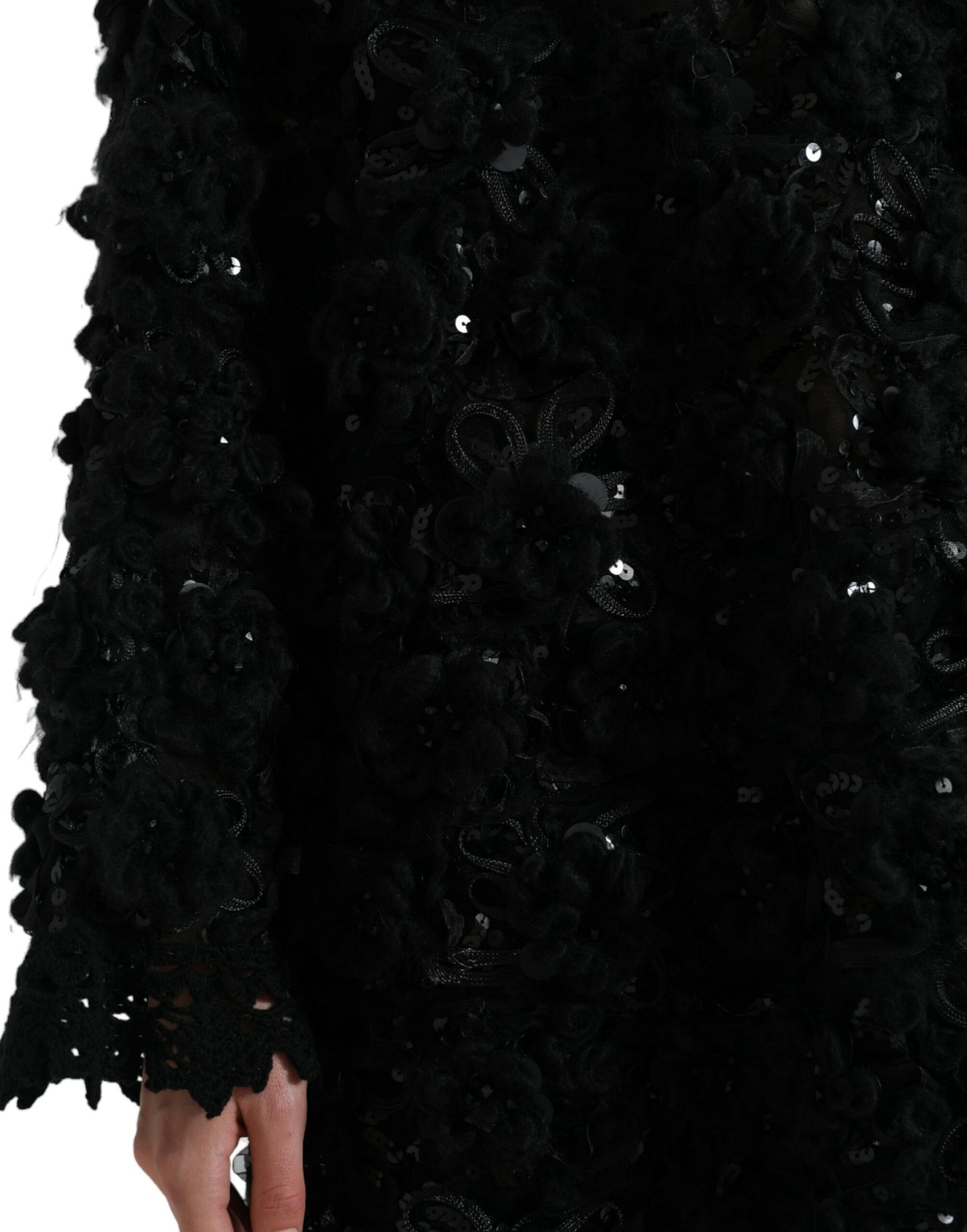 Dolce & Gabbana – Schwarzer Pullover mit Paillettenverzierung
