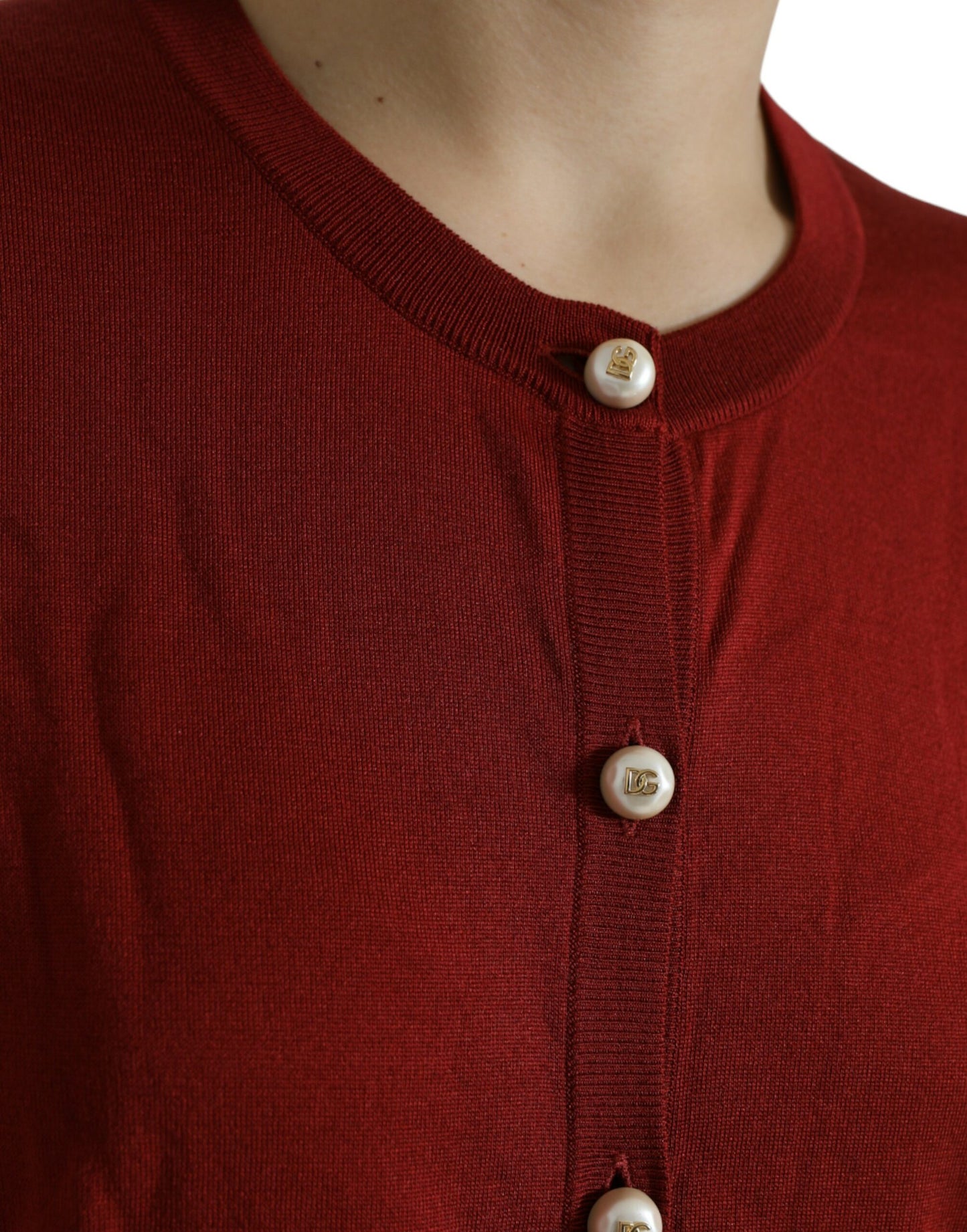 Dolce & Gabbana Mehrfarbiger Cardigan Color Block Seidenpullover mit Rundhalsausschnitt