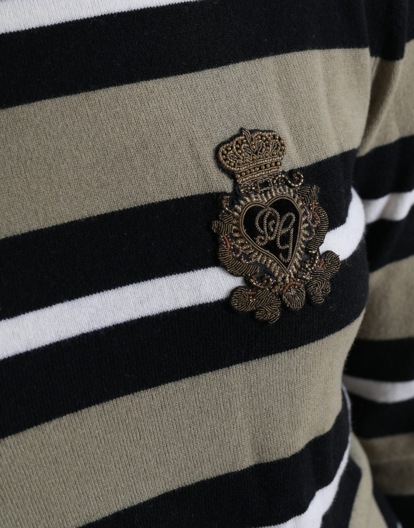 Dolce & Gabbana – Rollkragenpullover mit mehrfarbigen Streifen und Logo