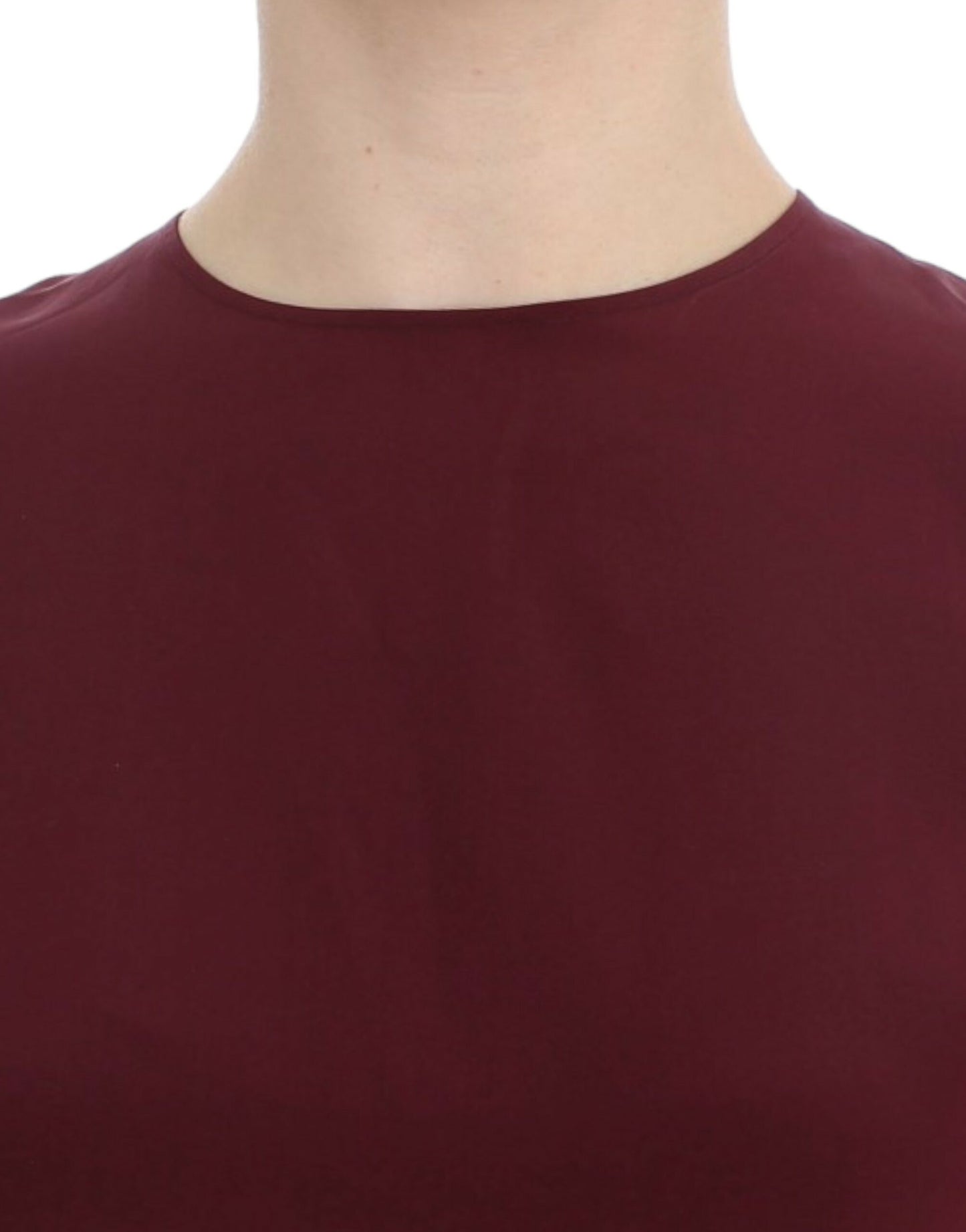 Dolce & Gabbana Rote Seidenbluse mit 3/4-Ärmeln