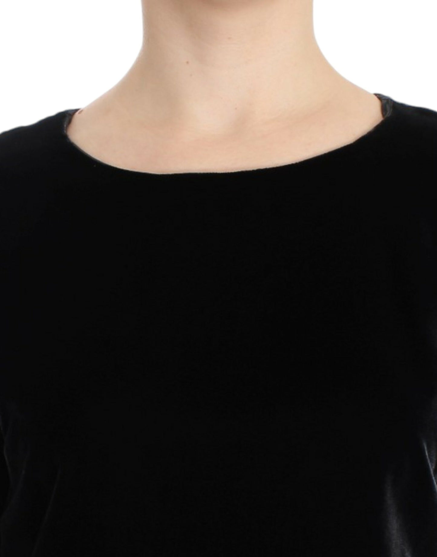 Dolce & Gabbana Schwarze Kurzarmbluse aus Samt