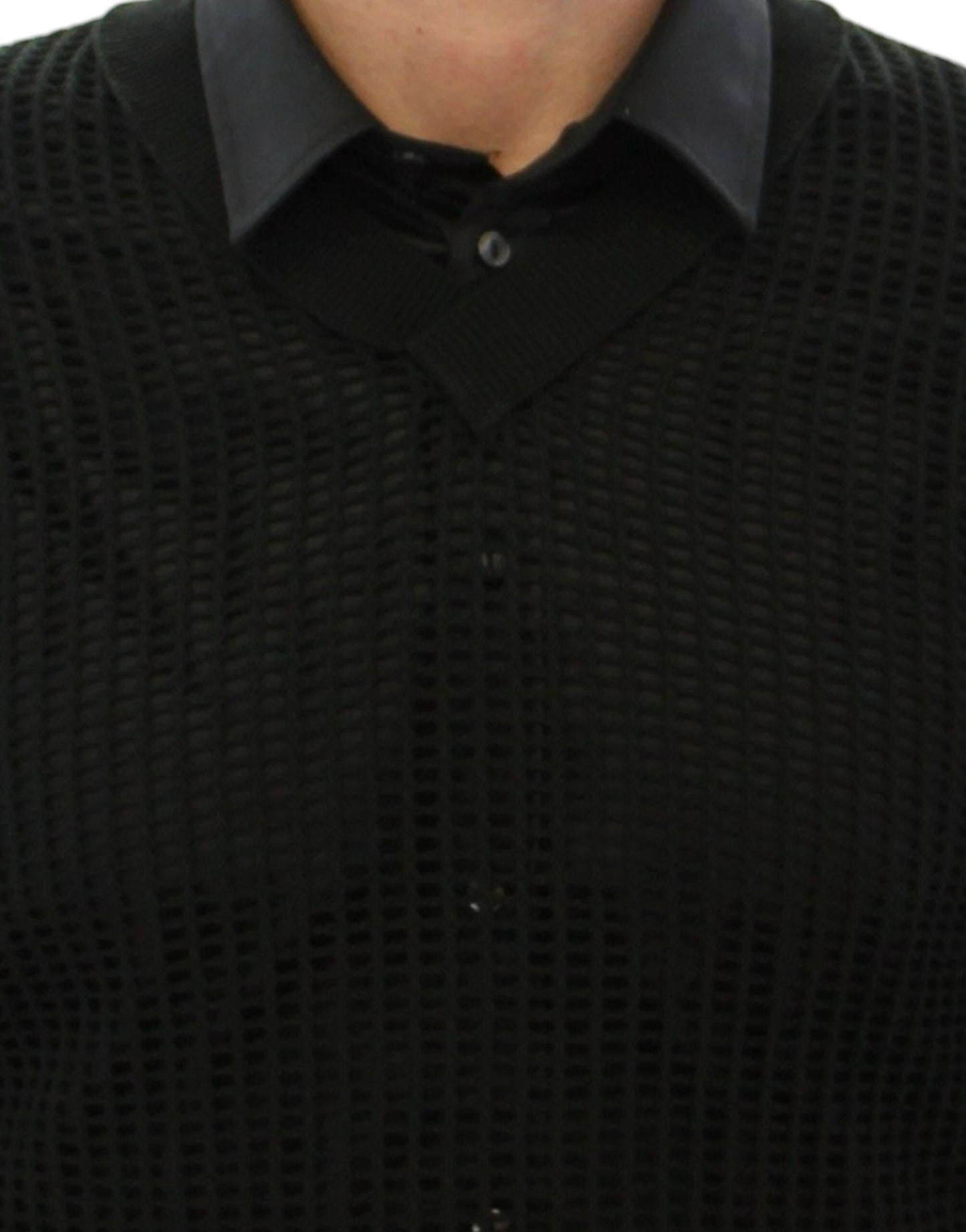 Dolce & Gabbana Dunkelgrüner Runway Netzpullover Netzpullover