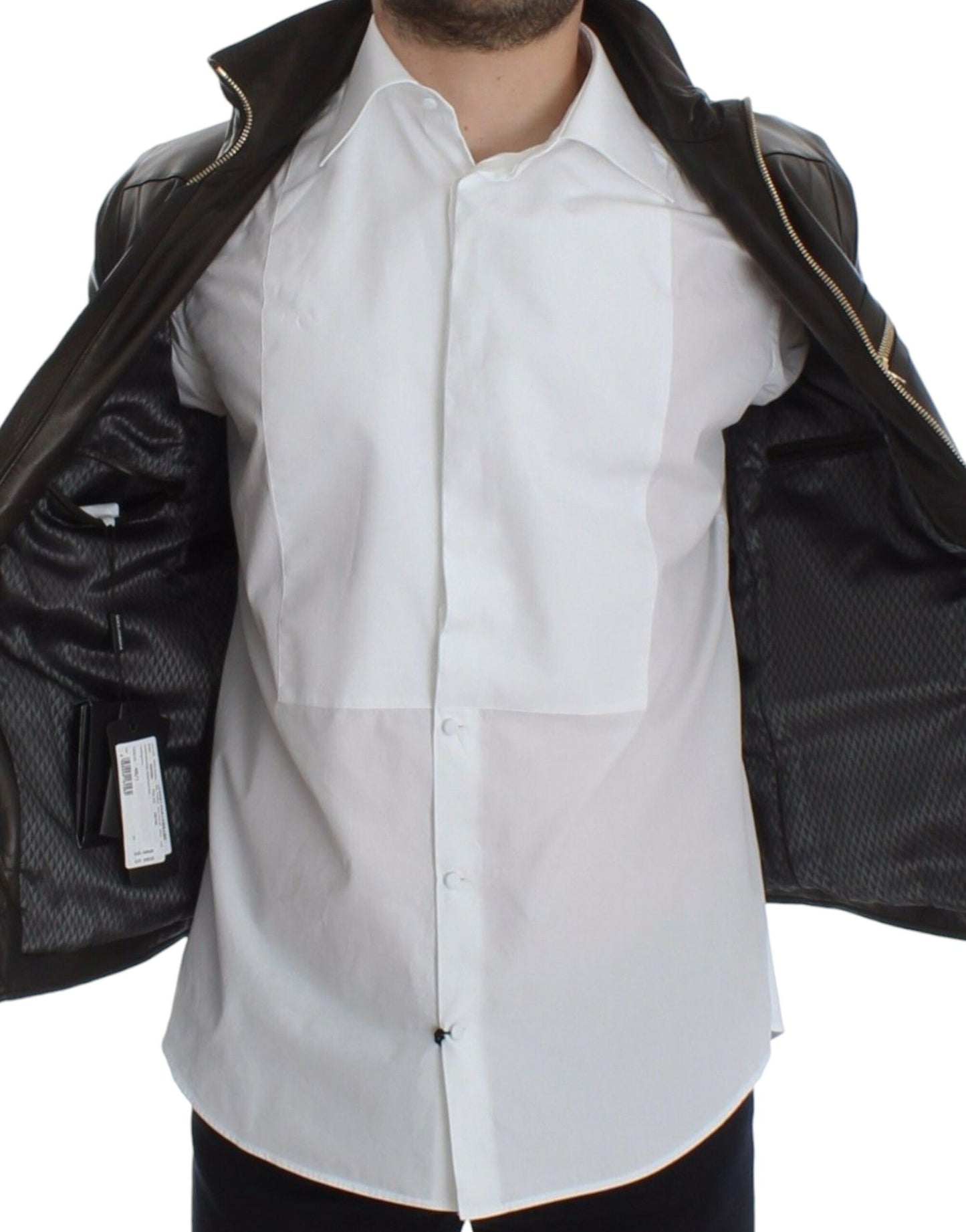 Dolce & Gabbana – Braune Reißverschlussjacke aus Lammleder