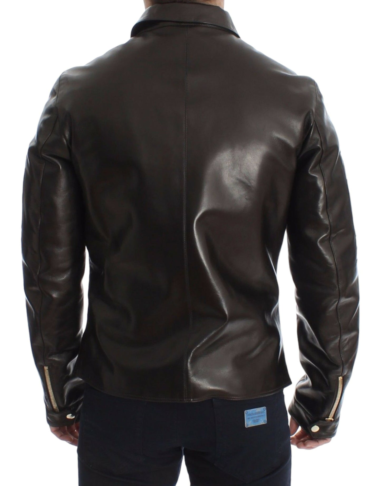 Dolce & Gabbana – Braune Reißverschlussjacke aus Lammleder