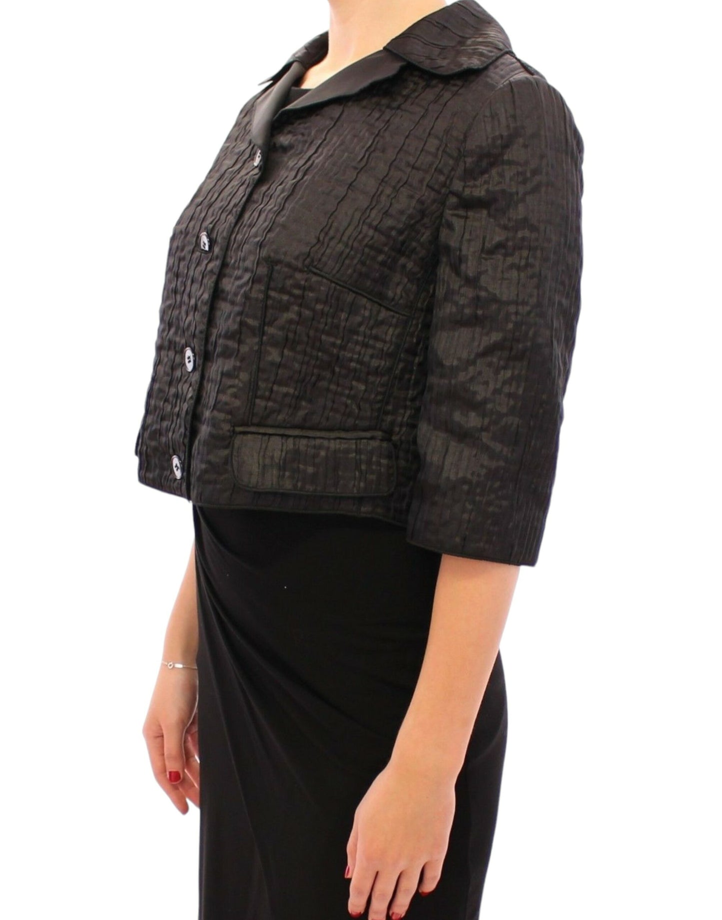 Dolce & Gabbana Schwarzer kurzer Bolero-Jackenmantel