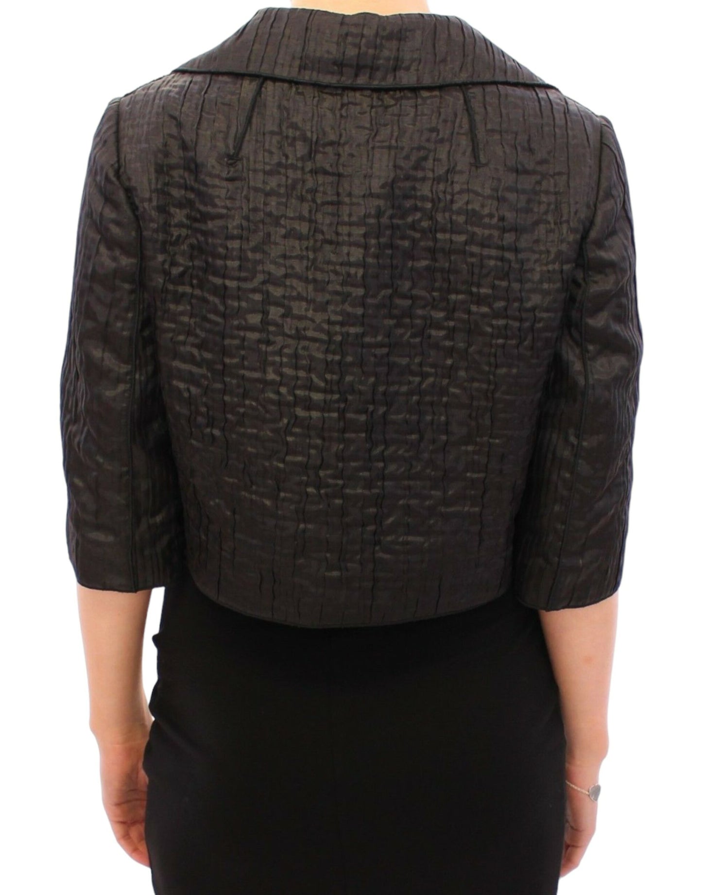Dolce & Gabbana Schwarzer kurzer Bolero-Jackenmantel