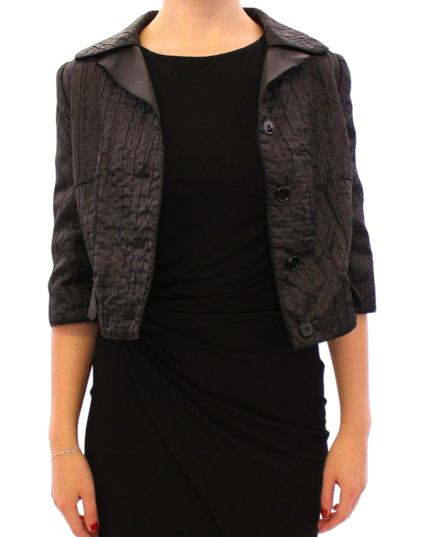 Dolce & Gabbana Schwarzer kurzer Bolero-Jackenmantel