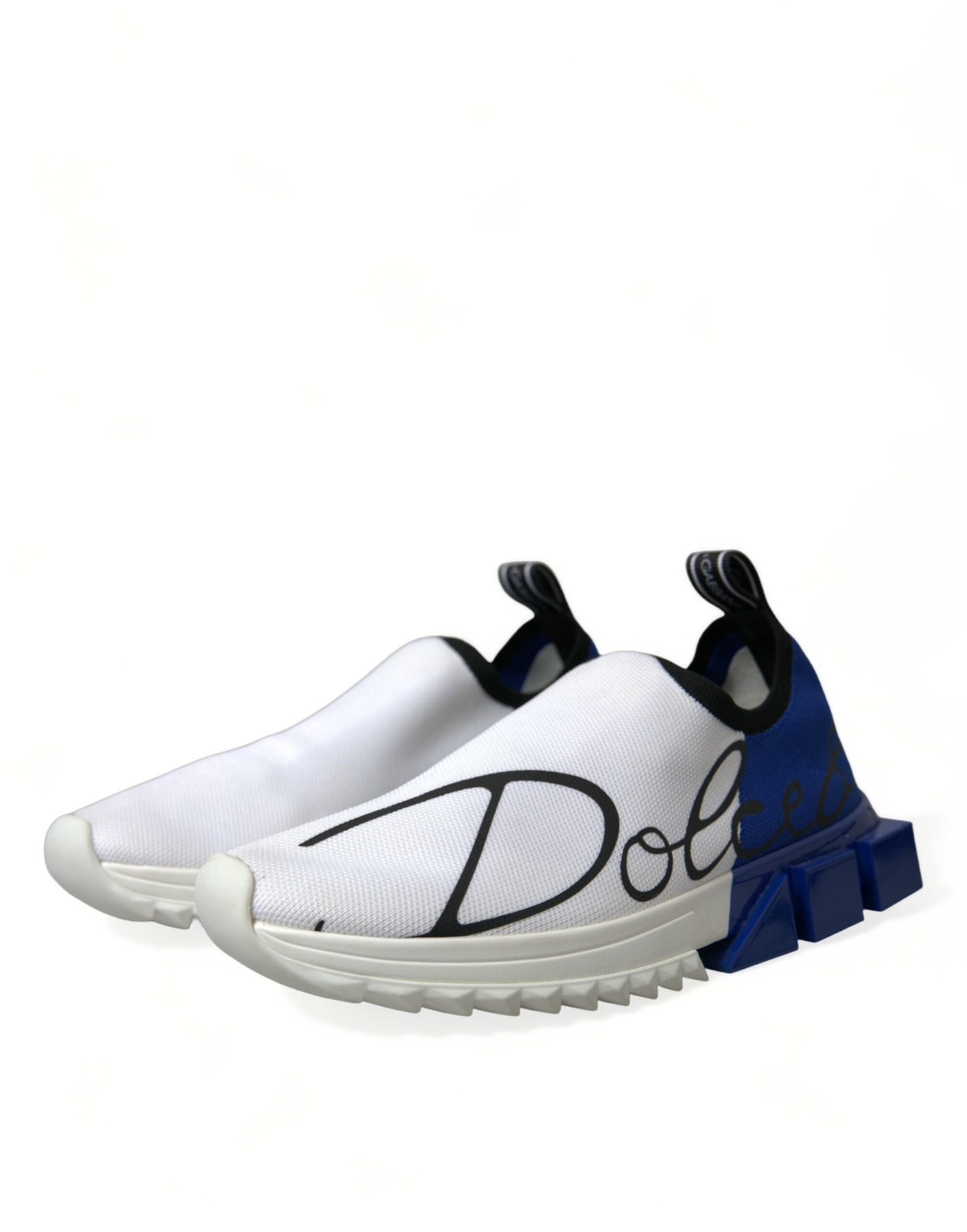 Dolce & Gabbana Weiß Blau Sorrento Low Top Männer Casual Sneakers Schuhe