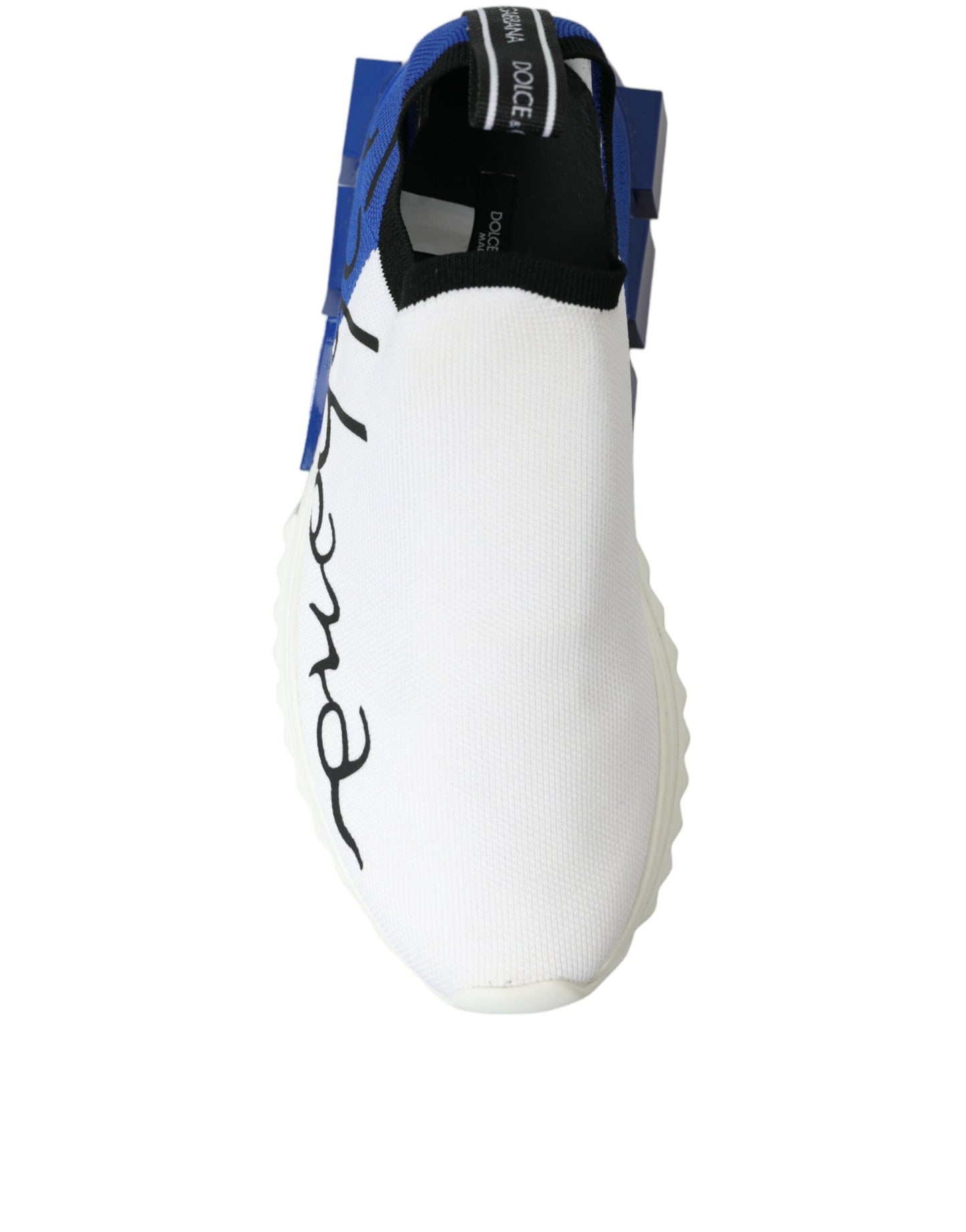 Dolce & Gabbana Weiß Blau Sorrento Low Top Männer Casual Sneakers Schuhe