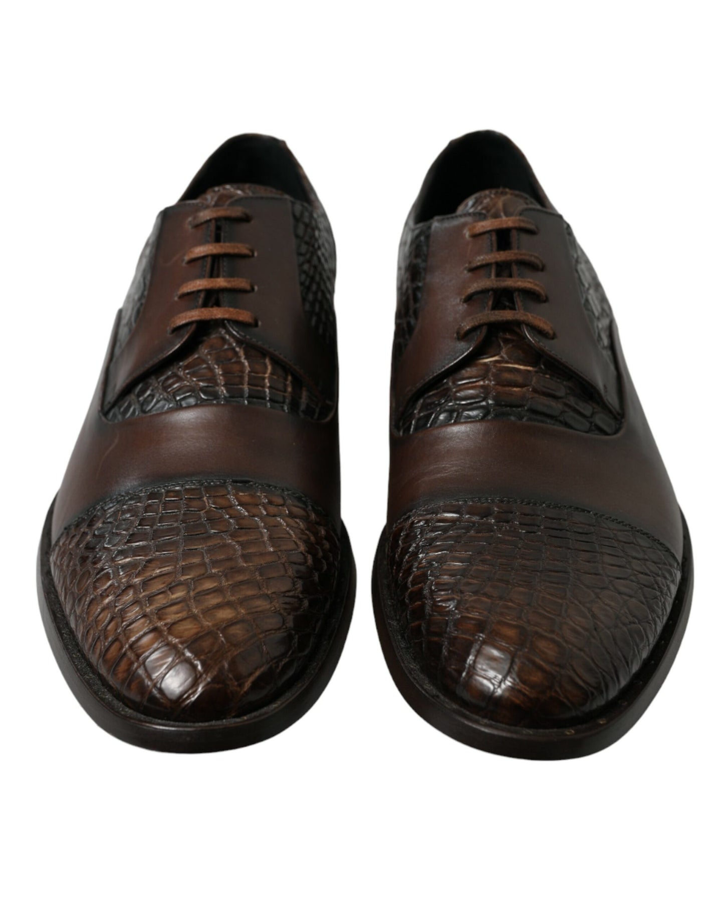 Dolce & Gabbana – Oxford-Schnürschuhe aus exotischem Leder in Braun