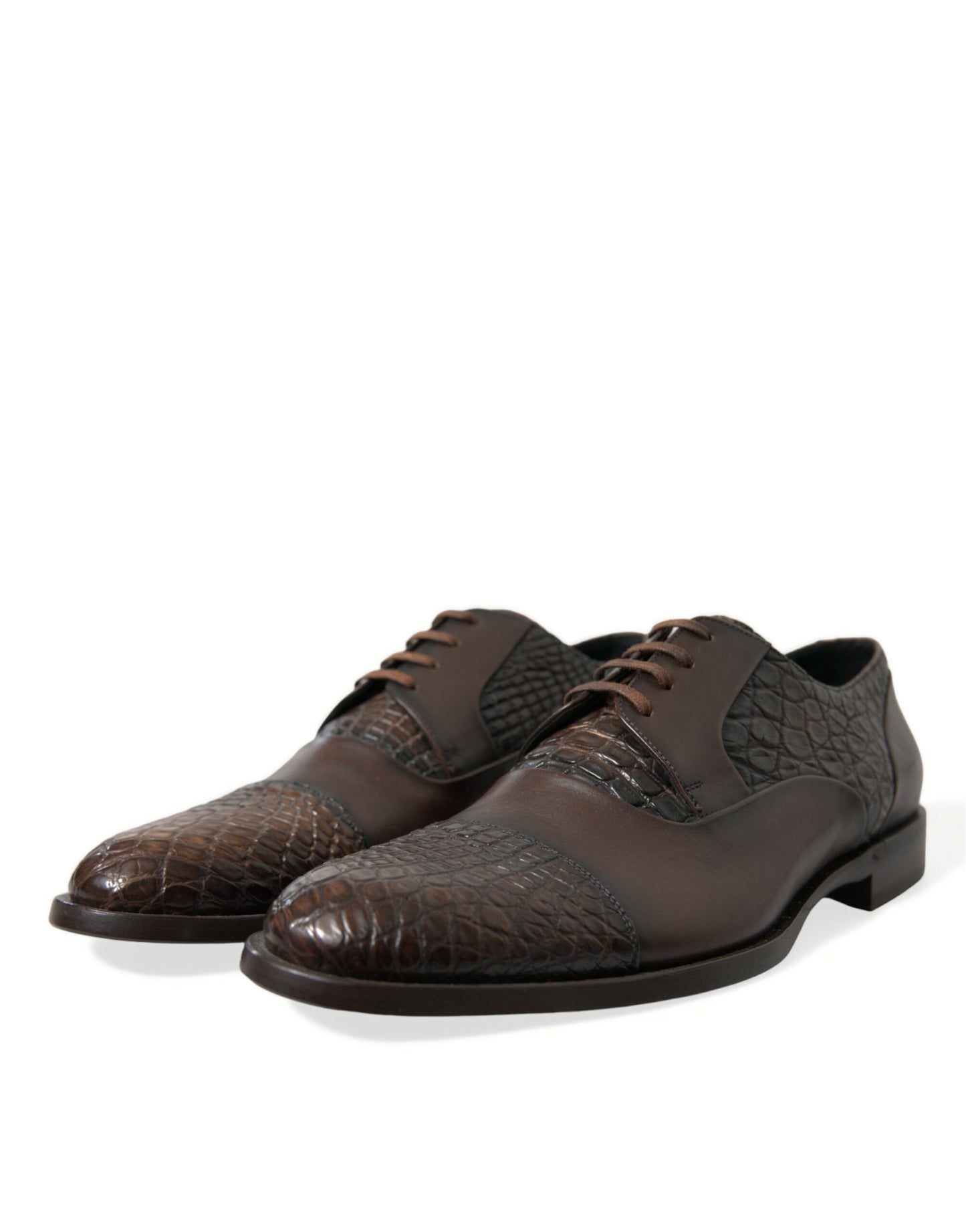 Dolce & Gabbana – Oxford-Schnürschuhe aus exotischem Leder in Braun