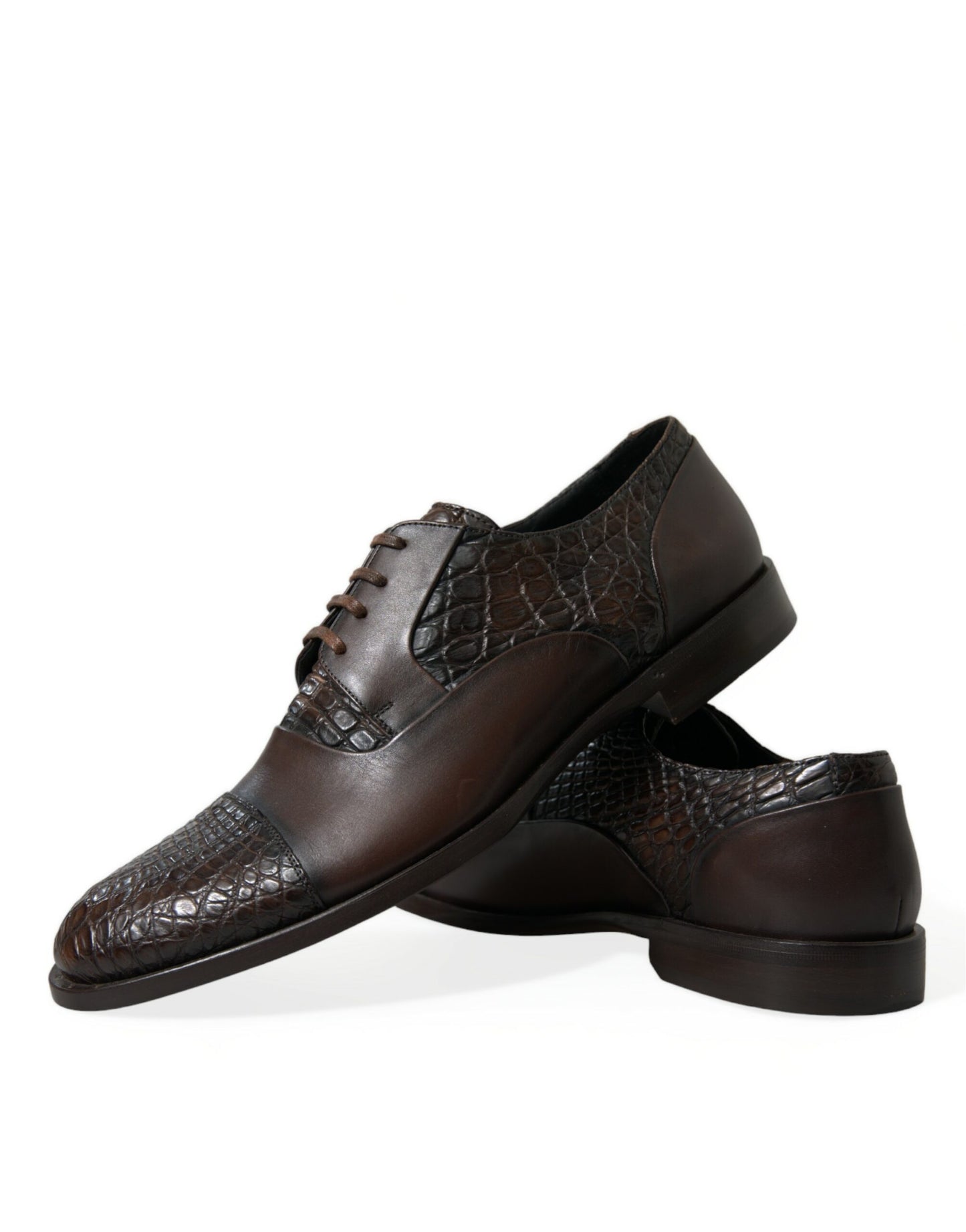 Dolce & Gabbana – Oxford-Schnürschuhe aus exotischem Leder in Braun