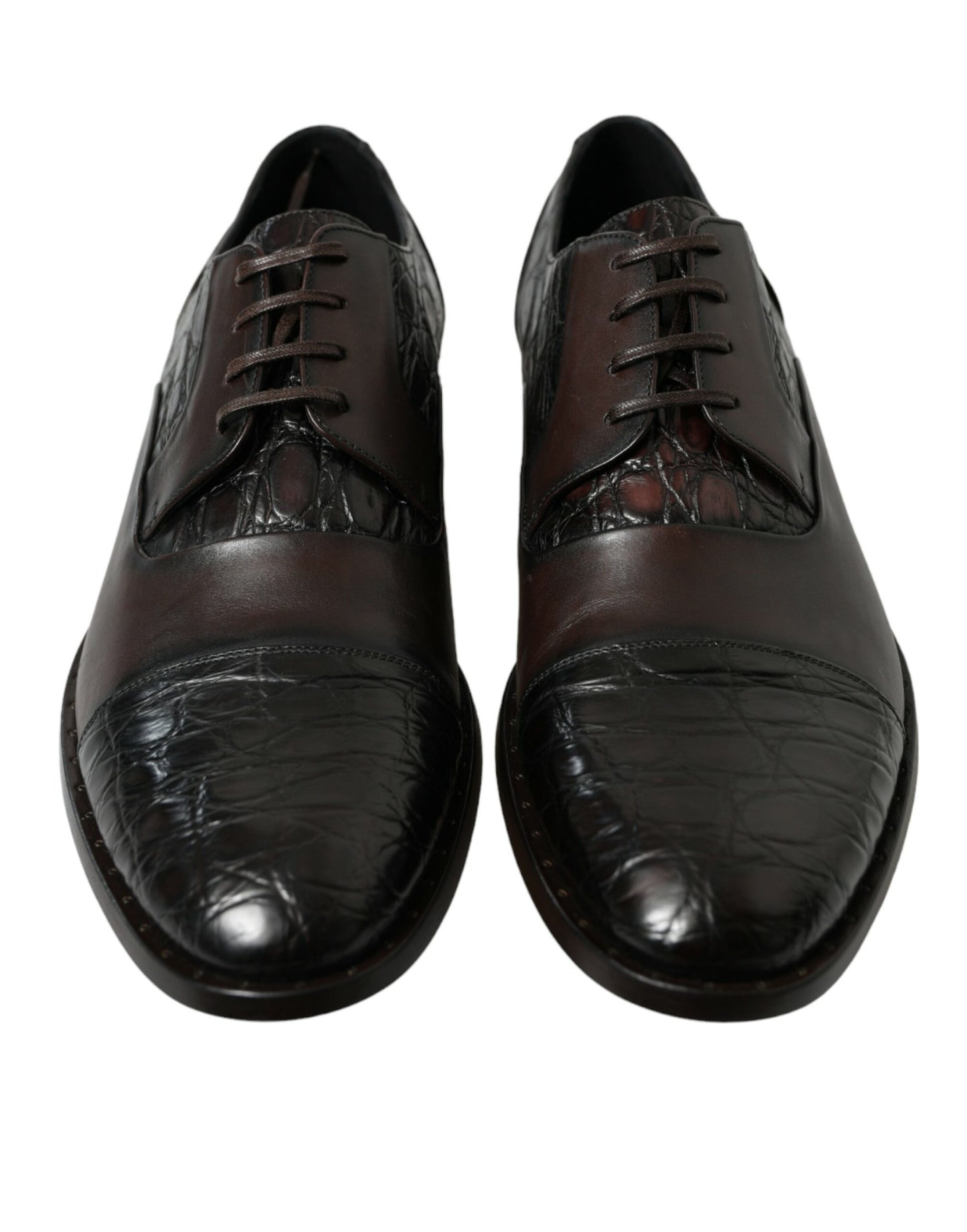 Dolce & Gabbana – Formelle Herrenschuhe aus exotischem Leder in Braun