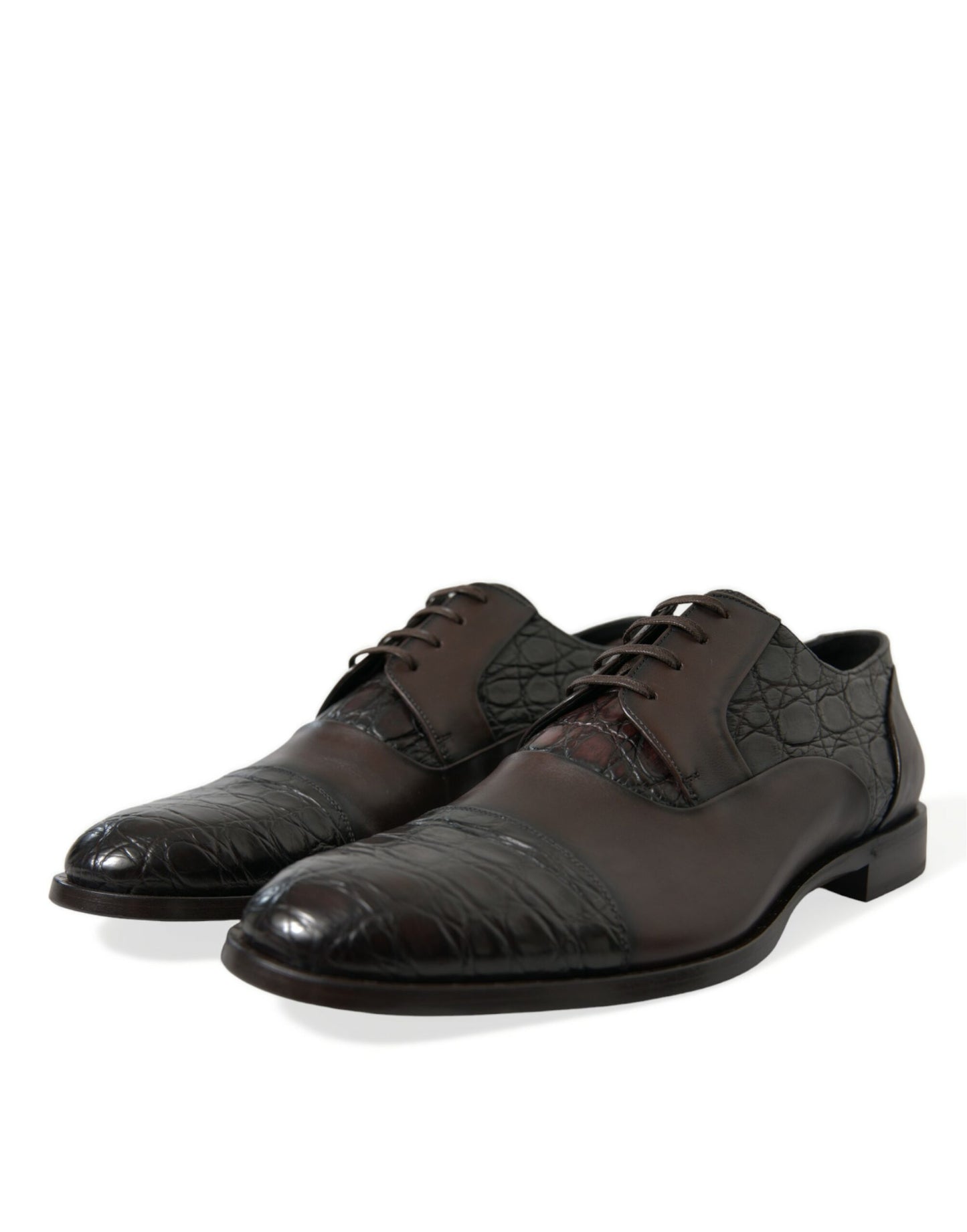 Dolce & Gabbana – Formelle Herrenschuhe aus exotischem Leder in Braun