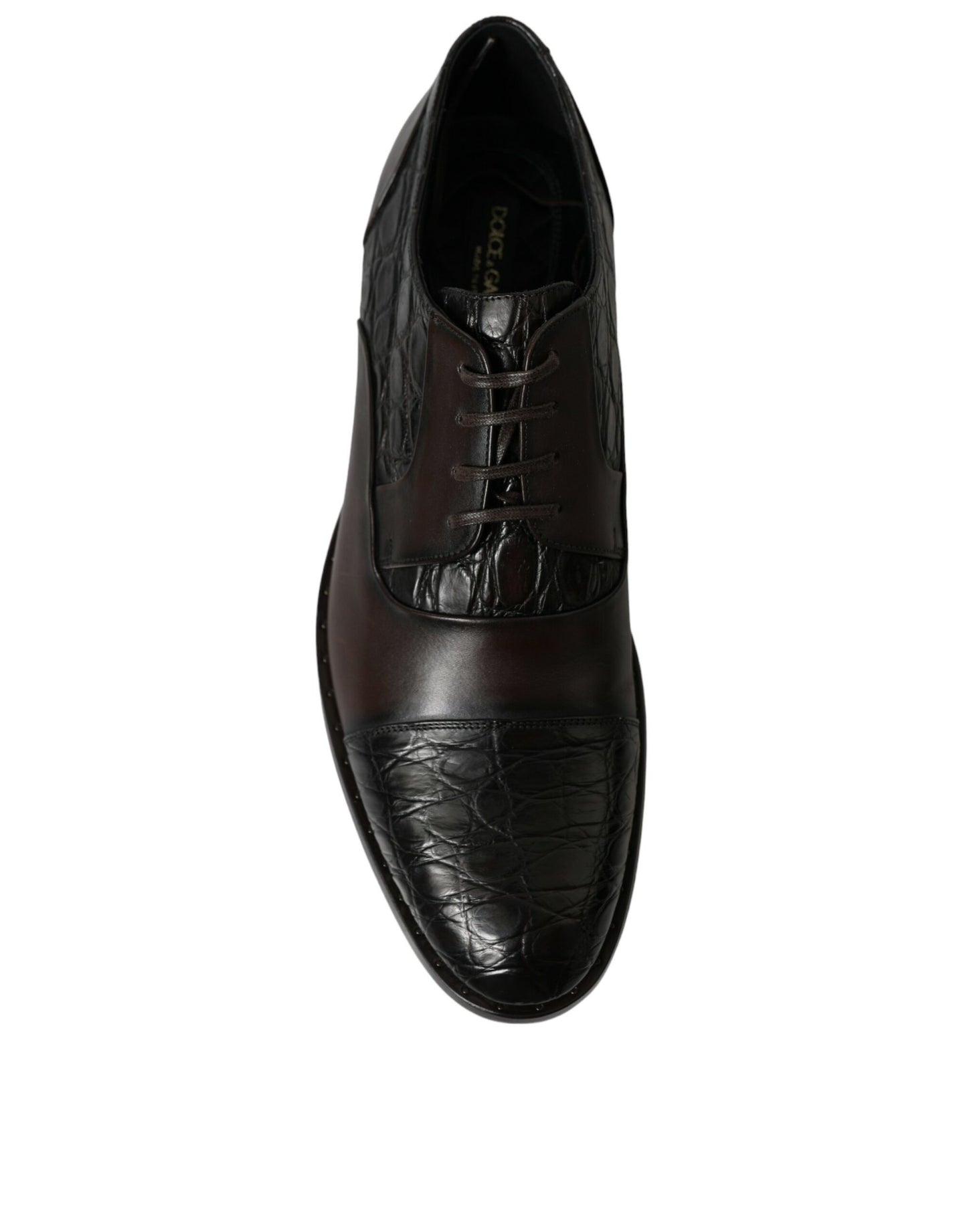 Dolce & Gabbana – Formelle Herrenschuhe aus exotischem Leder in Braun
