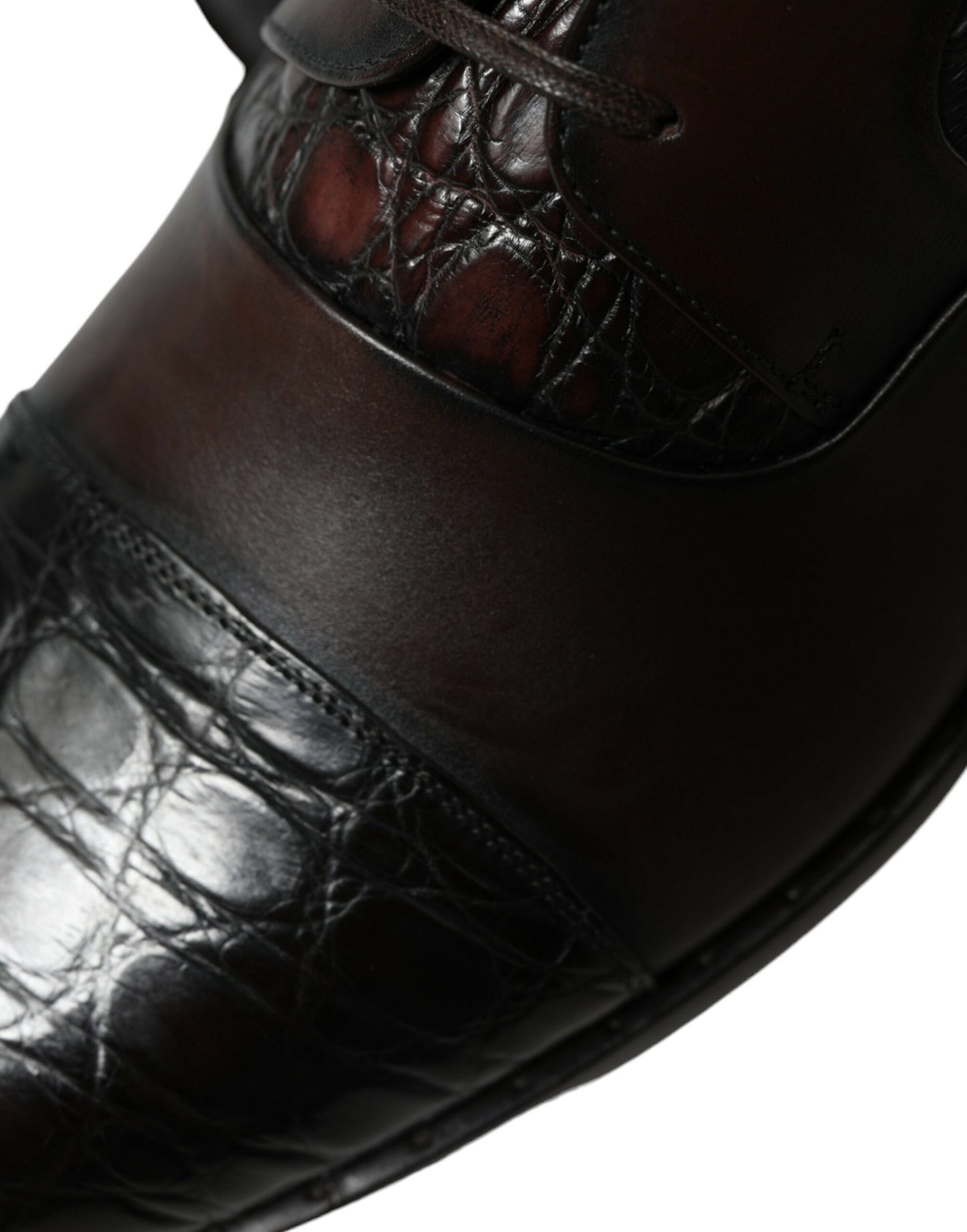 Dolce & Gabbana – Formelle Herrenschuhe aus exotischem Leder in Braun