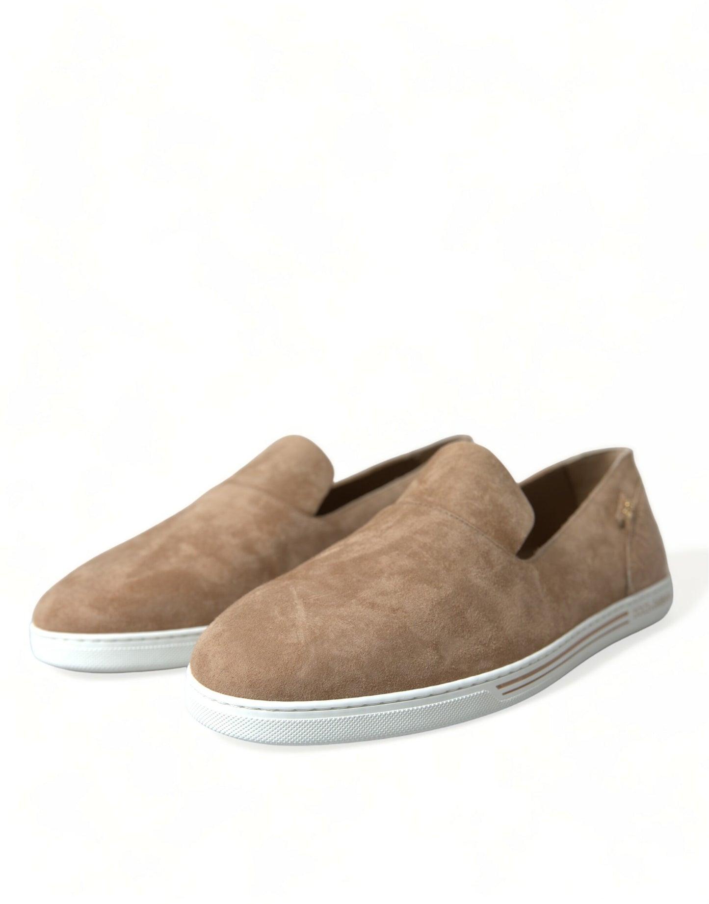 Dolce & Gabbana Beige Wildleder Caiman Herren Loafer Hausschuhe Schuhe